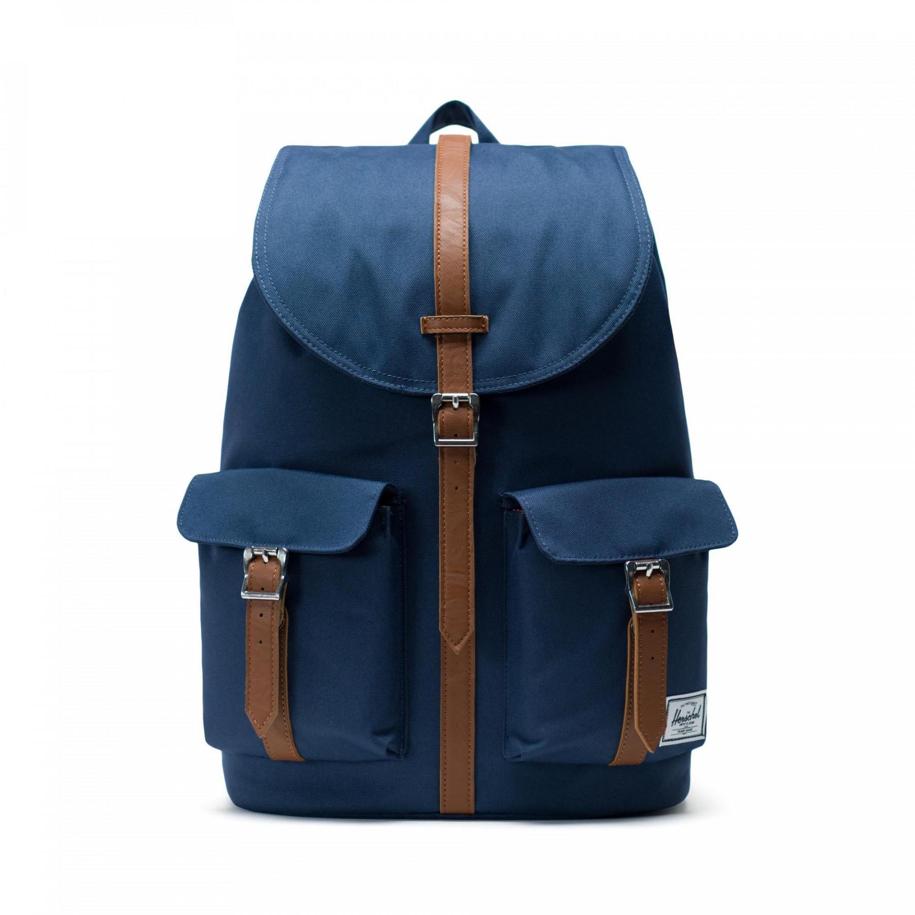 Backpack Herschel dawson navy/tan synthetic leath