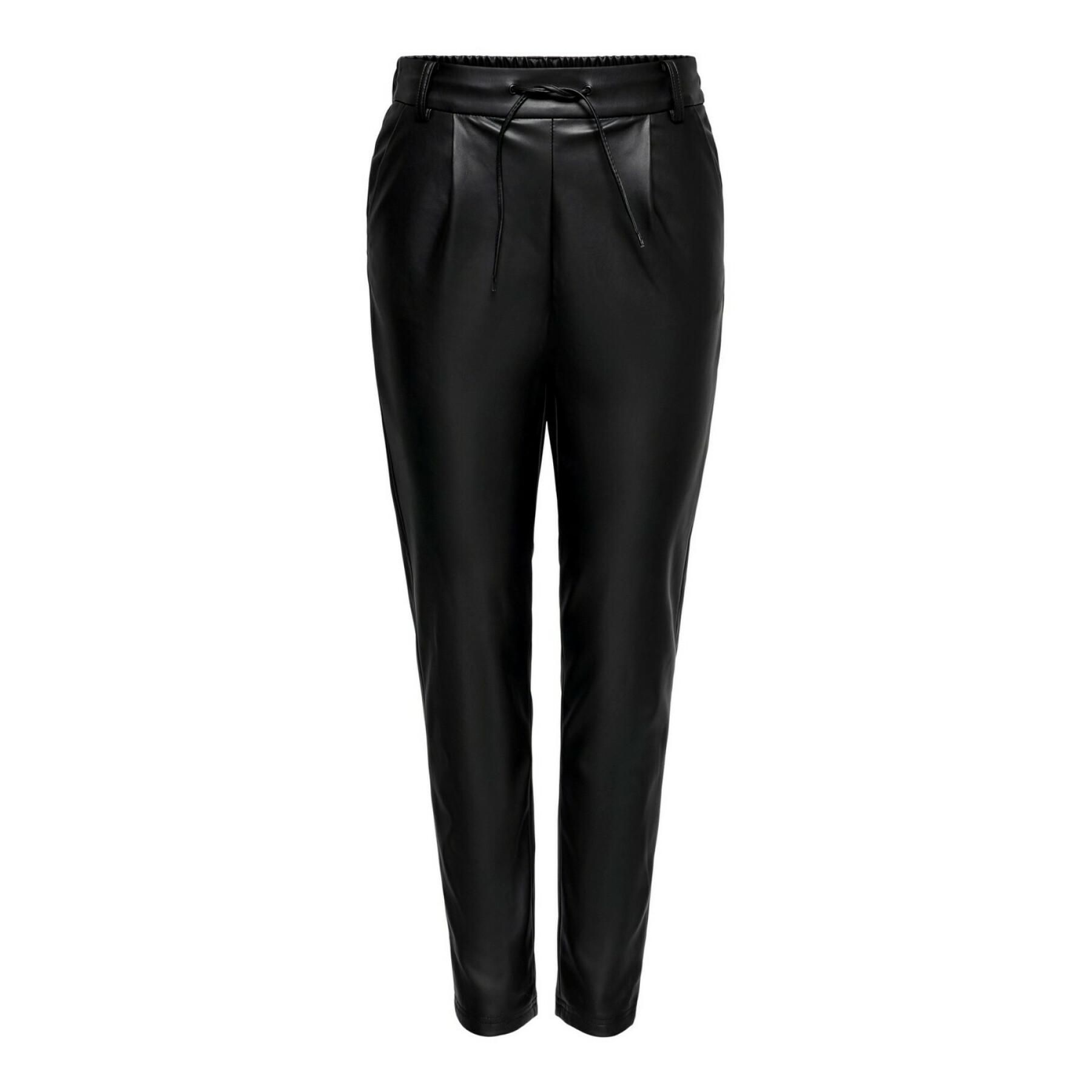 Women's trousers Only onlpoptrash leather pnt