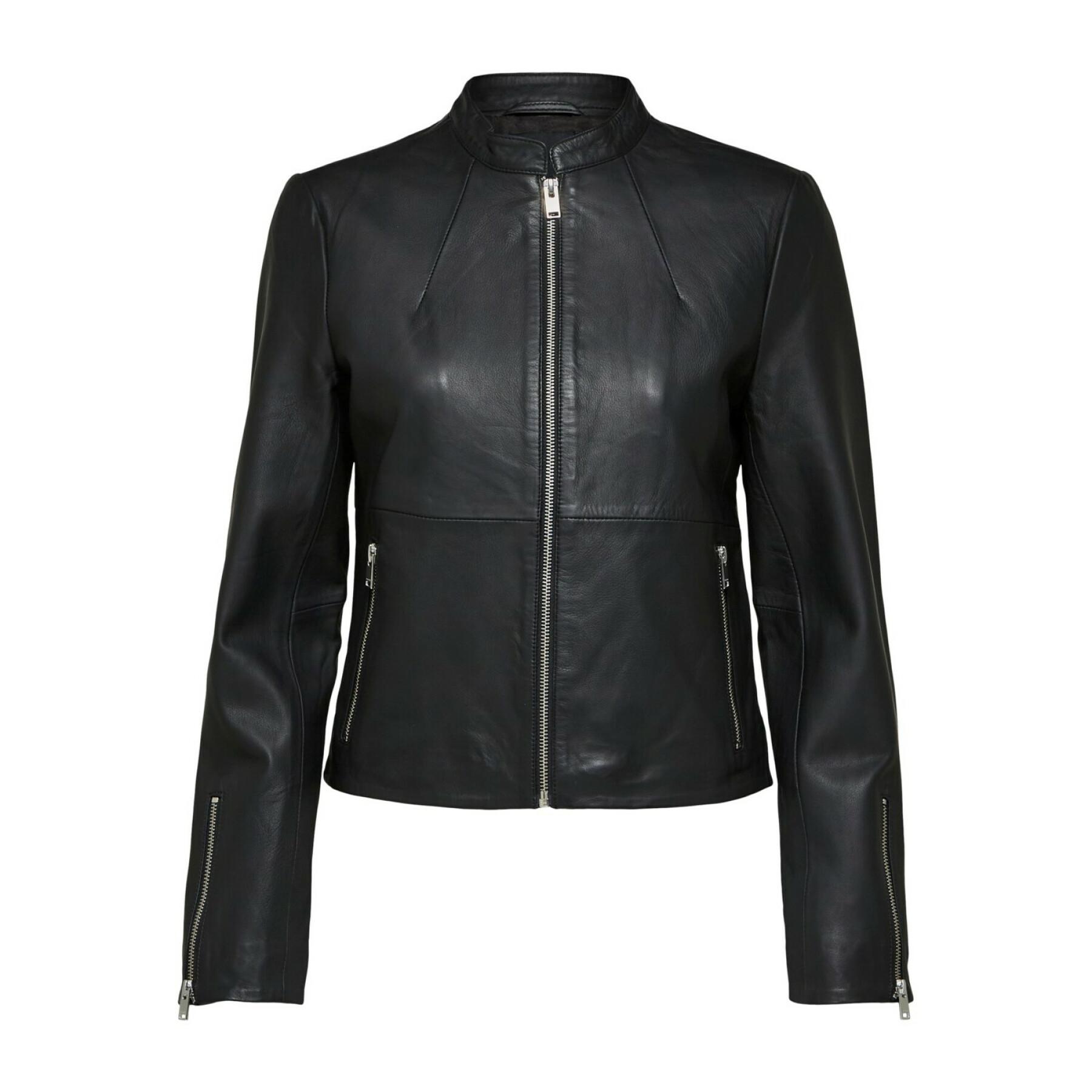Leather jacket woman Selected Fibi