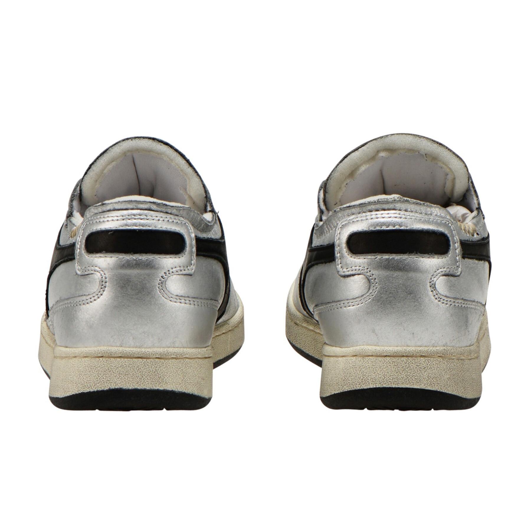 Women's sneakers Diadora row cut silver used