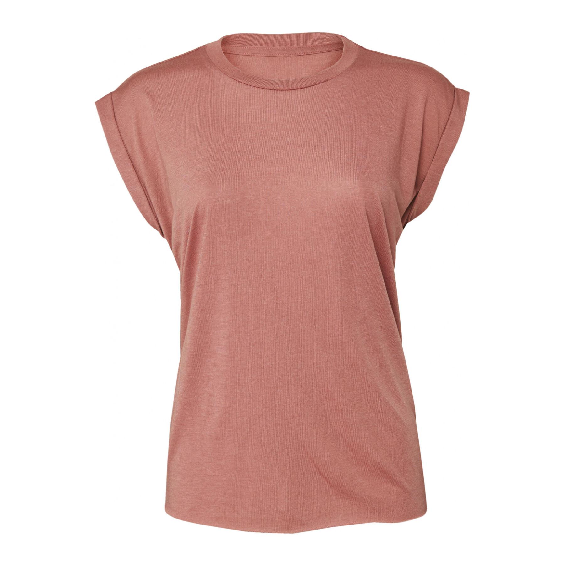 Women's t-shirt with rolled up sleeves Bella + Canvas Flowy