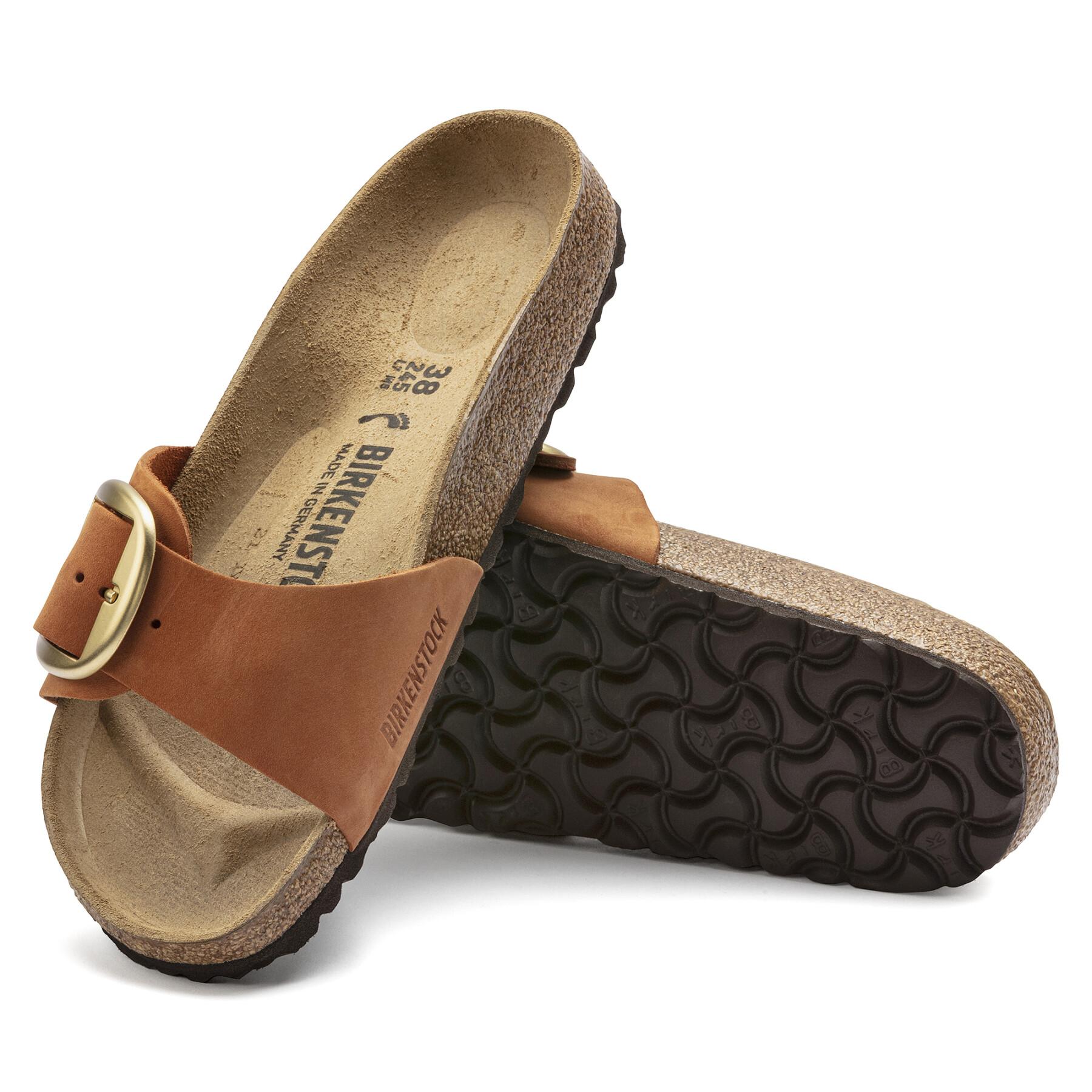 Women's sandals Birkenstock Madrid Big Buckle Natural Leather Nubuck Etroit