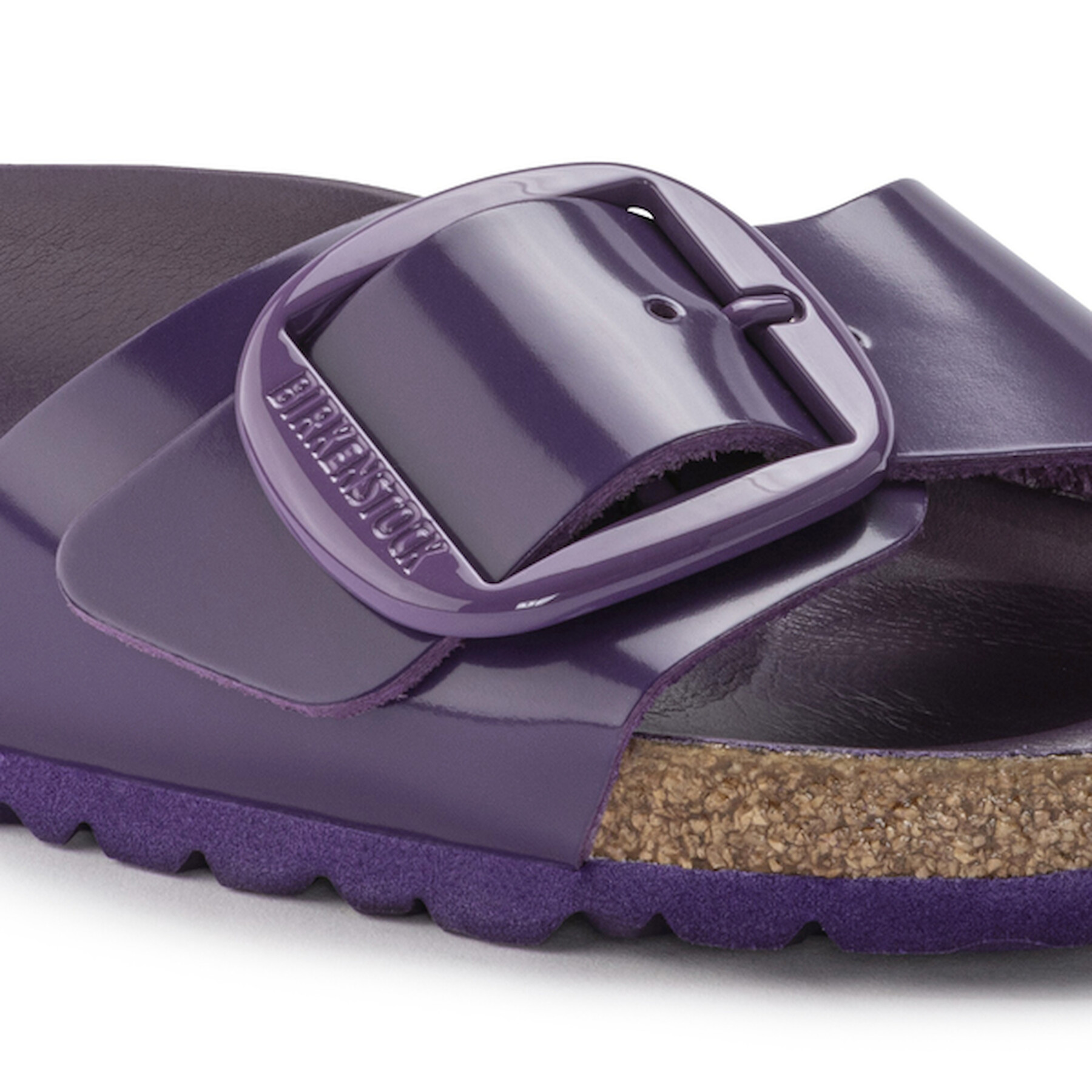 Women's sandals Birkenstock Madrid Big Buckle Natural Leather Patent
