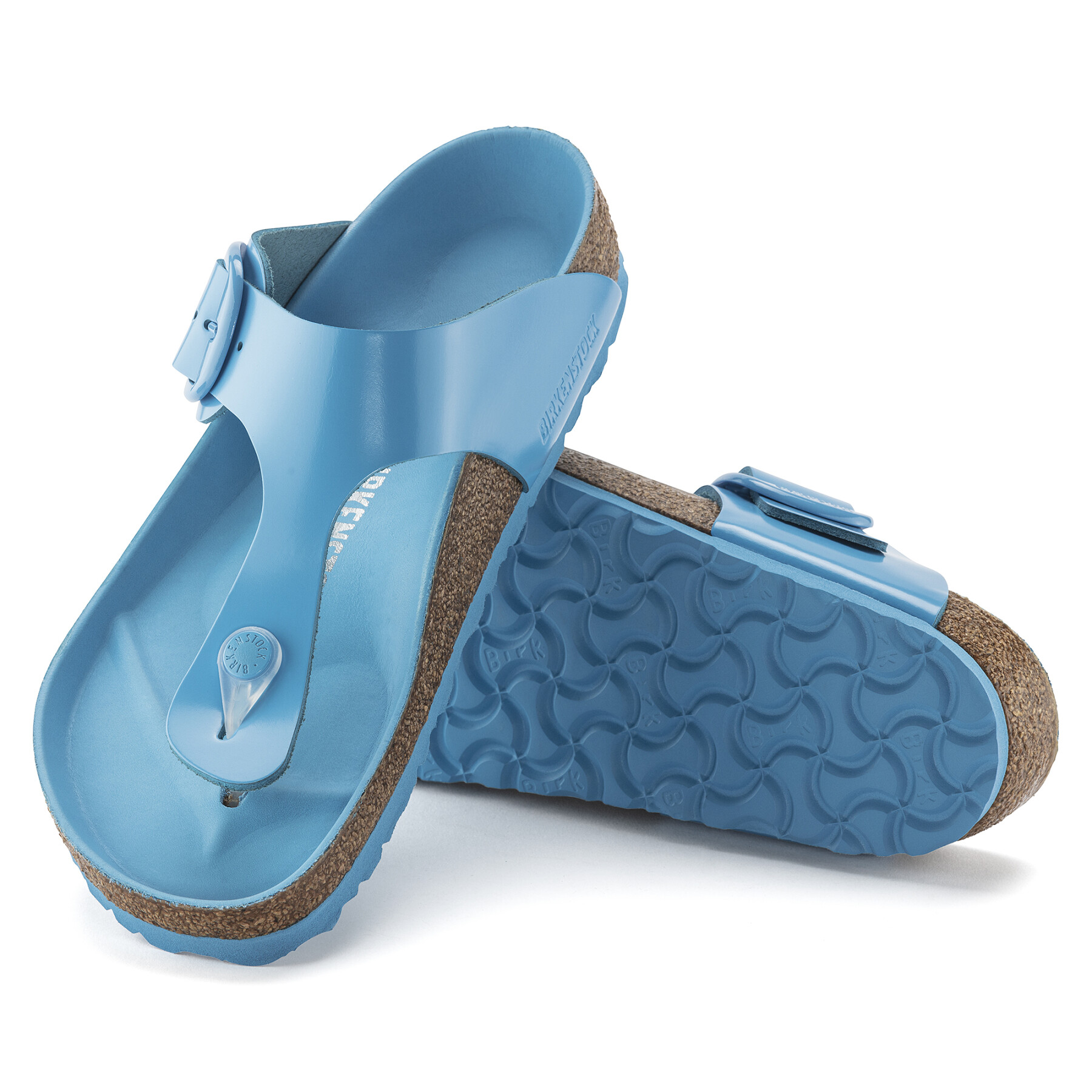 Women's sandals Birkenstock Gizeh Big Buckle Natural Leather Patent