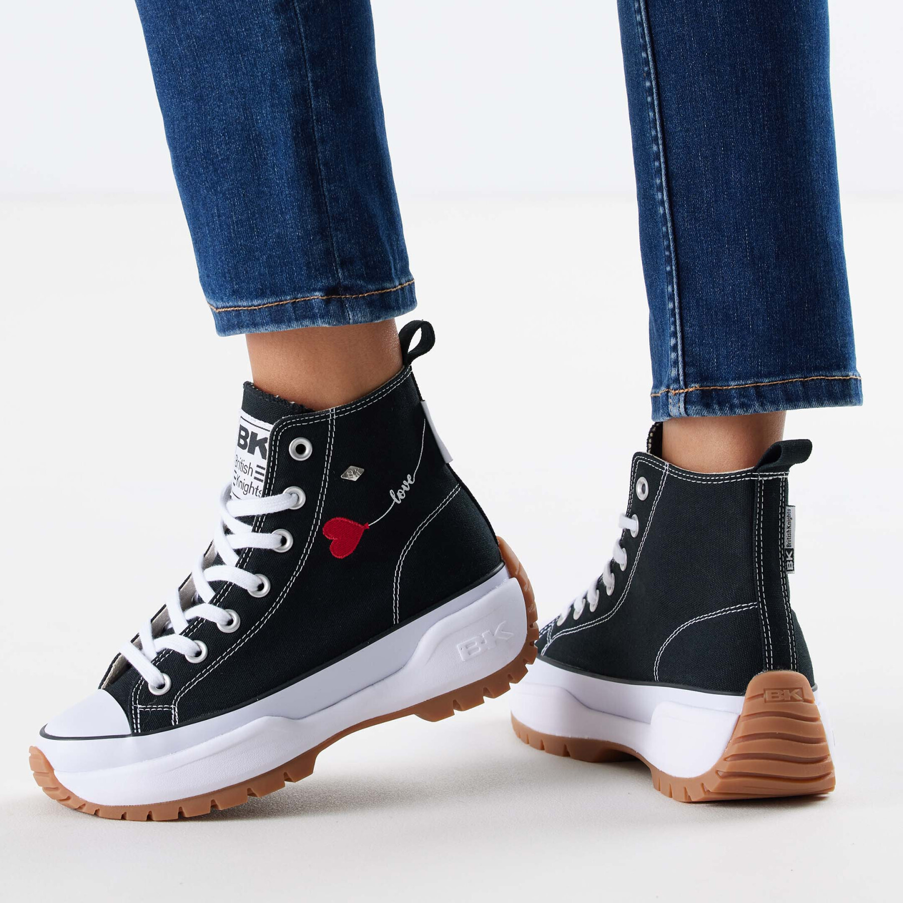 Women's canvas sneakers with print and embroidery British Knights Kaya Mid Fly