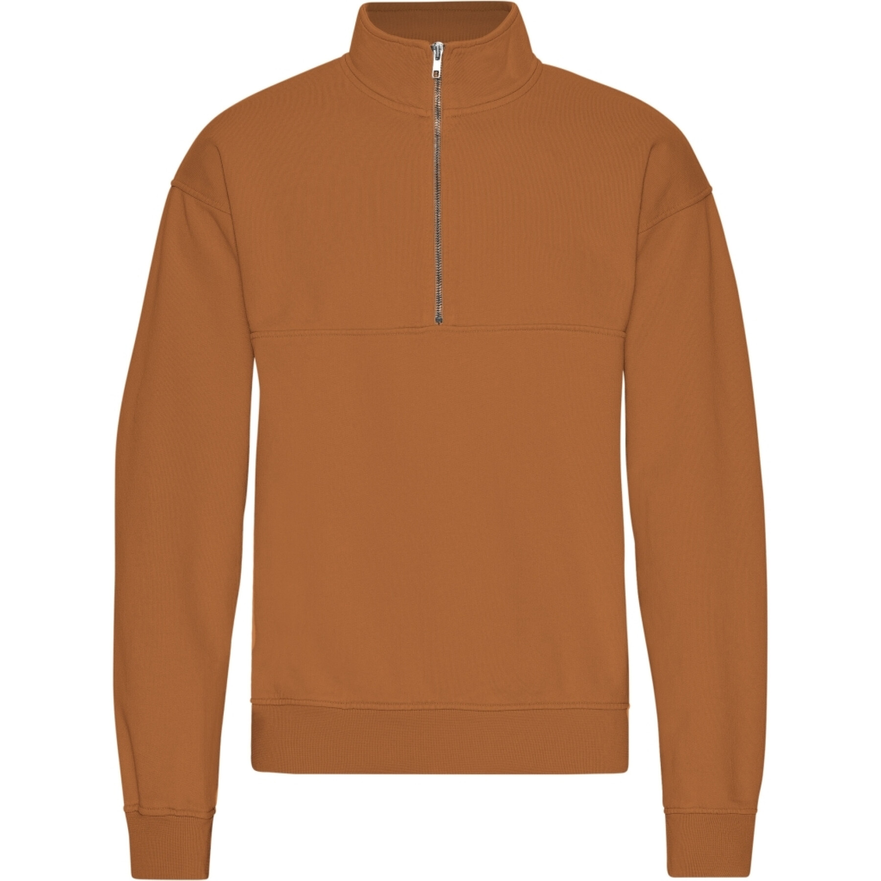 1/4 zip sweatshirt Colorful Standard Organic Ginger Brown