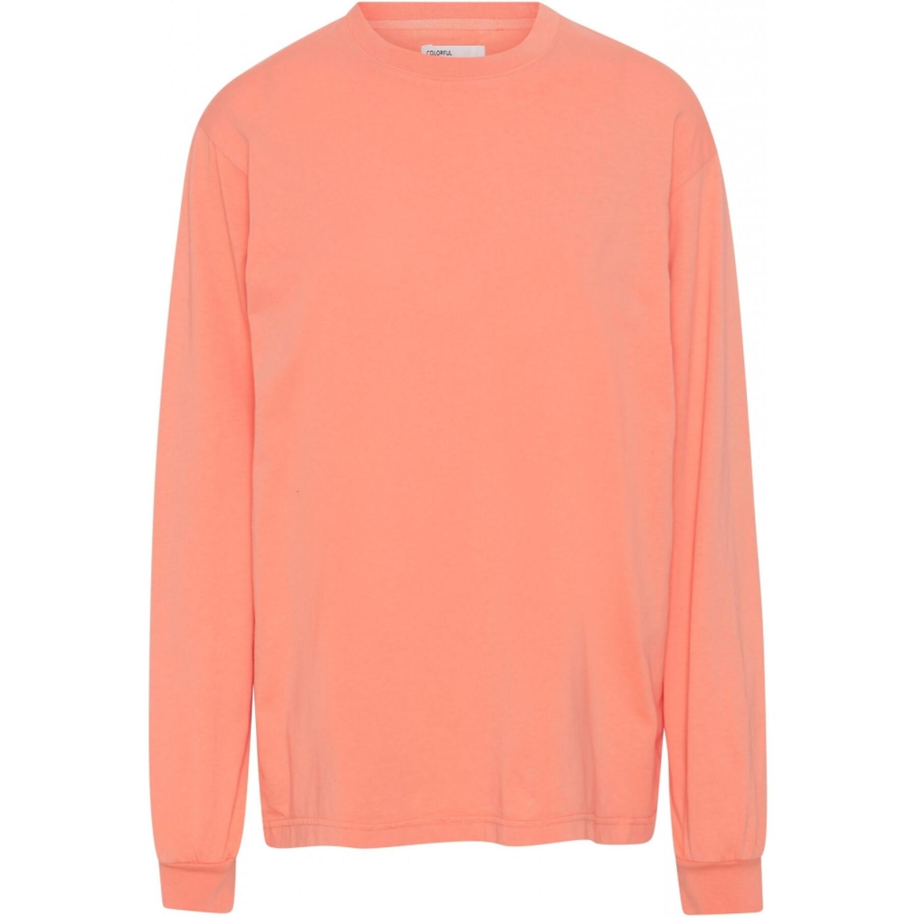 Long sleeve T-shirt Colorful Standard Organic oversized bright coral
