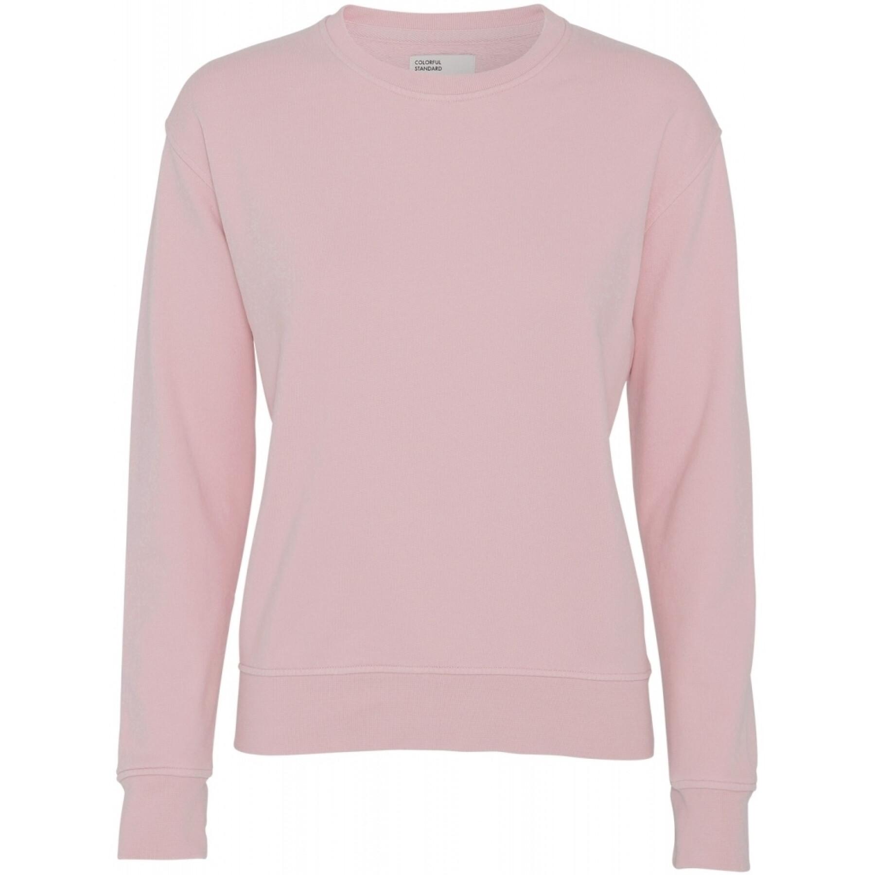 Women's round neck sweater Colorful Standard Classic Organic faded pink
