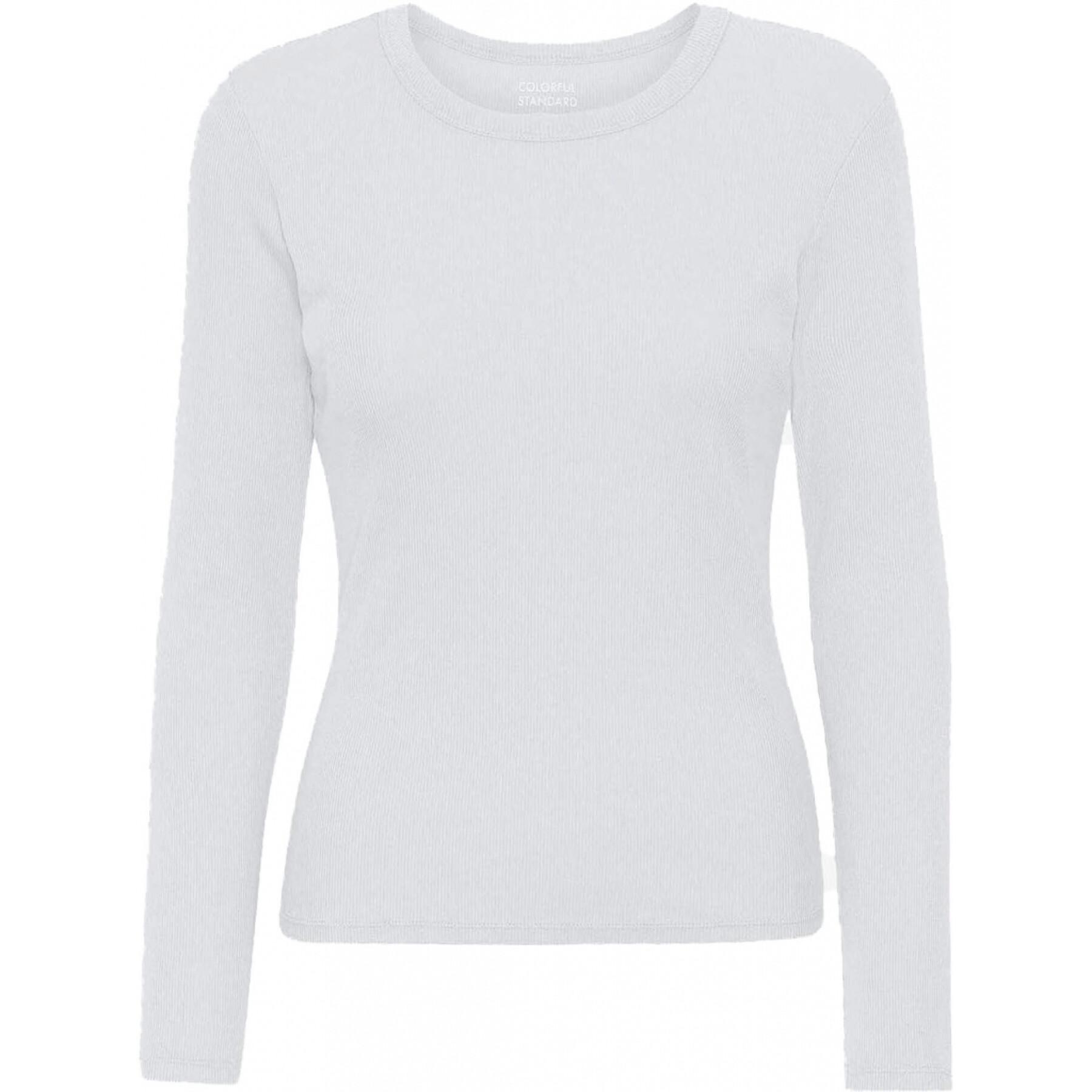 Women's long sleeve ribbed T-shirt Colorful Standard Organic optical white