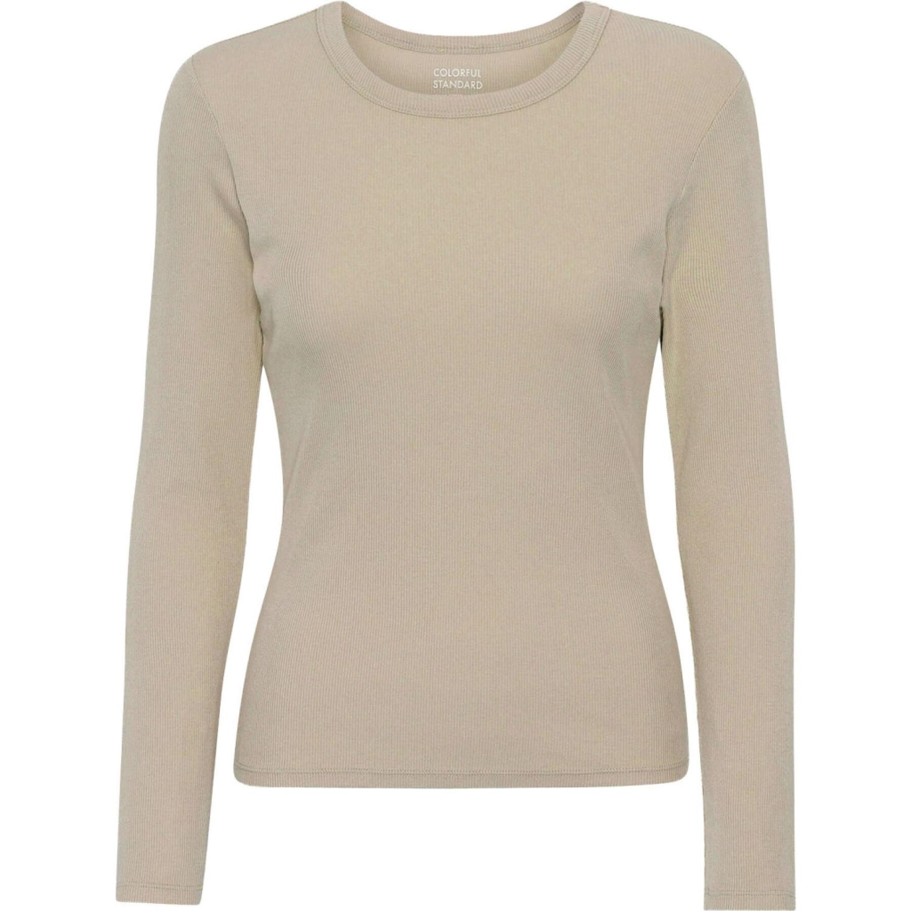Women's long sleeve ribbed T-shirt Colorful Standard Organic oyster grey