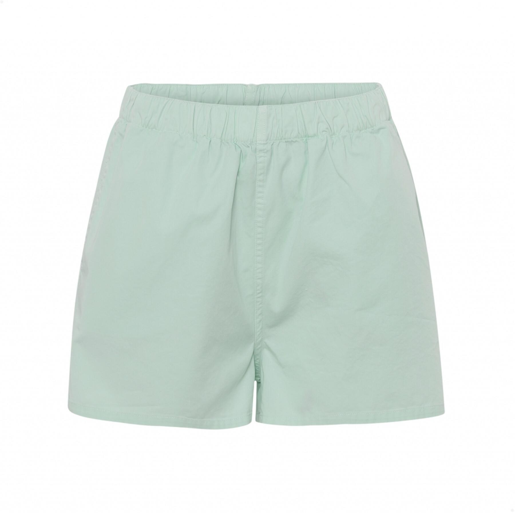 Women's twill shorts Colorful Standard Organic light aqua