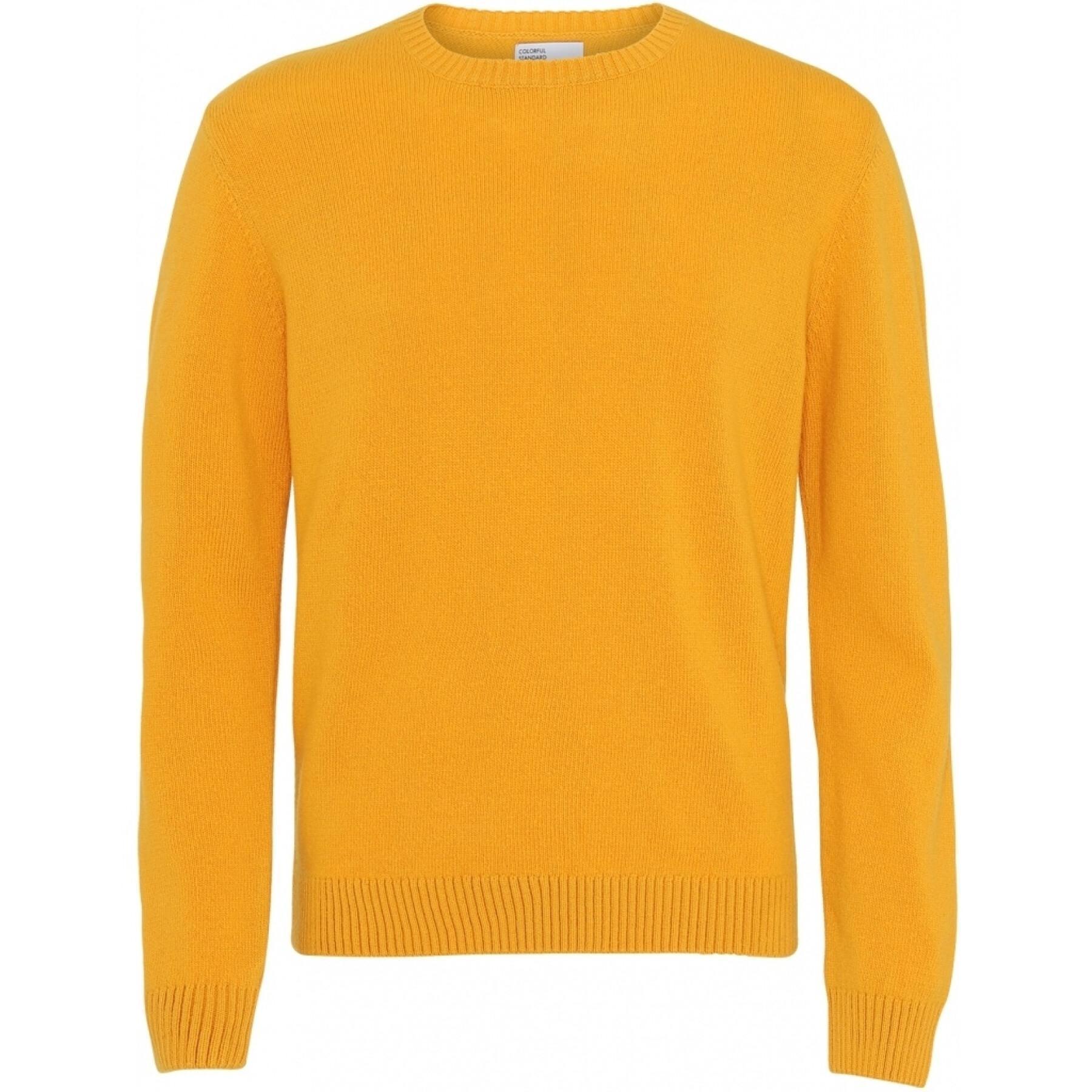 Wool round neck sweater Colorful Standard Classic Merino burned yellow