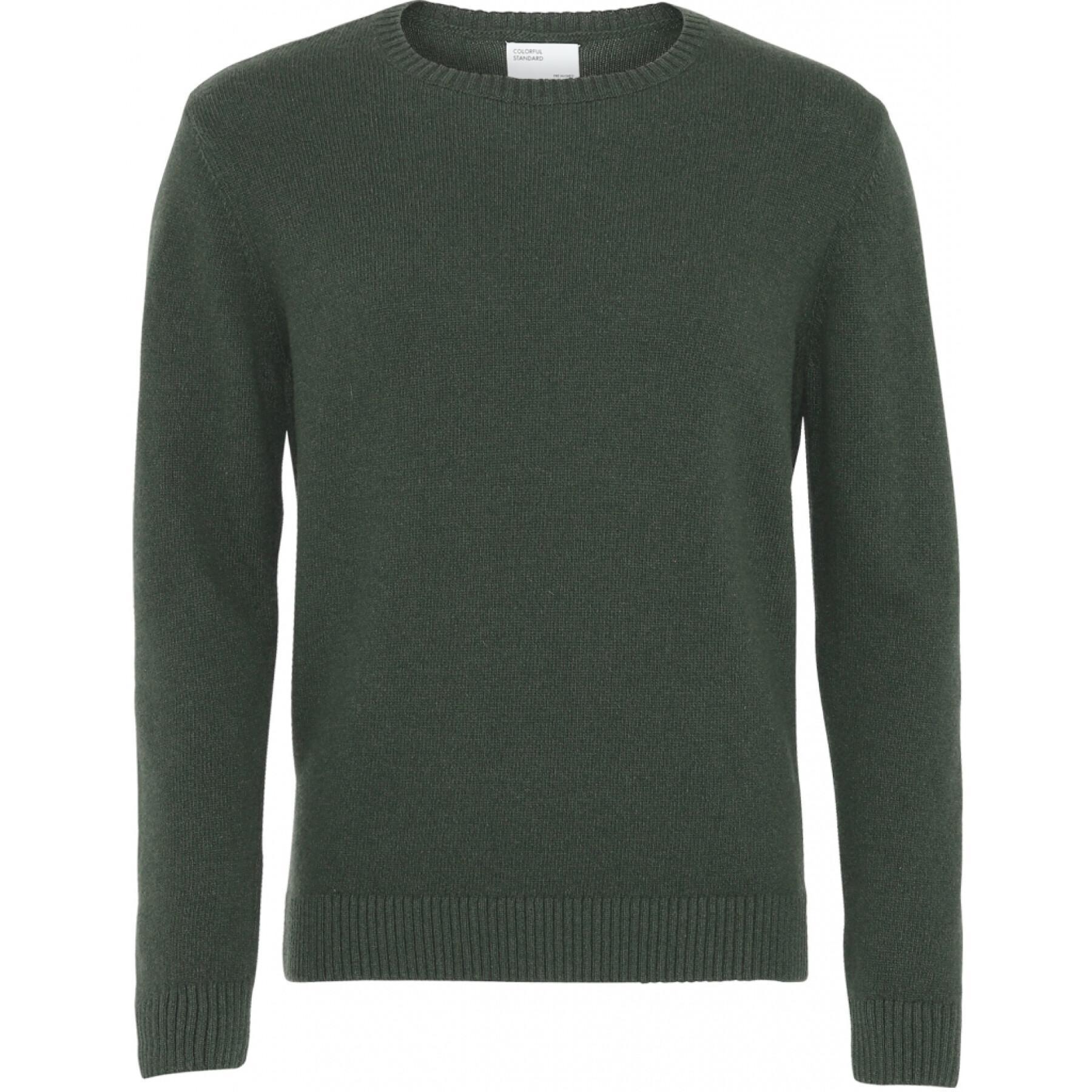 Wool round neck sweater Colorful Standard Classic Merino emerald green