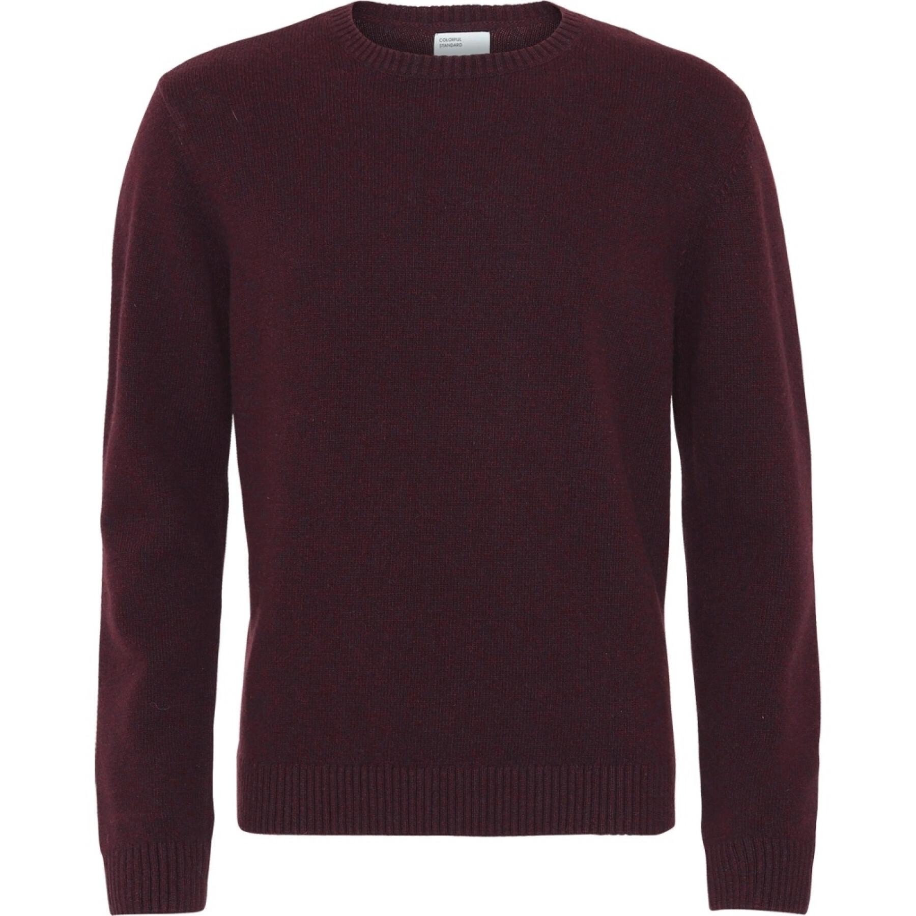 Wool round neck sweater Colorful Standard Classic Merino oxblood red