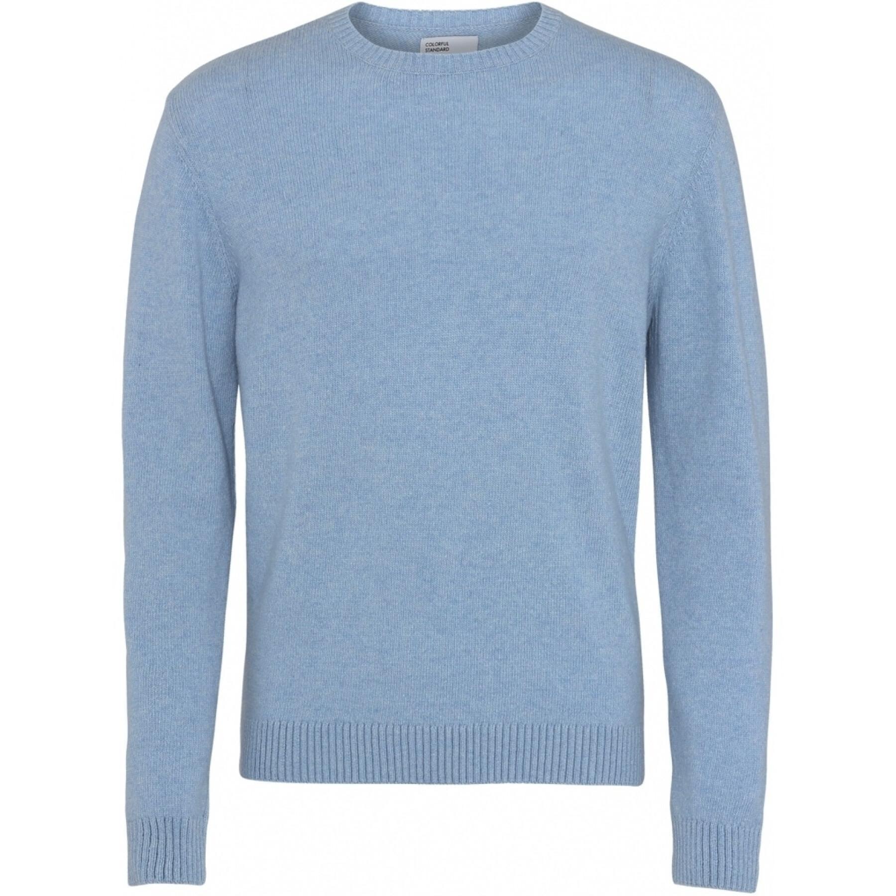 Wool round neck sweater Colorful Standard Classic Merino stone blue