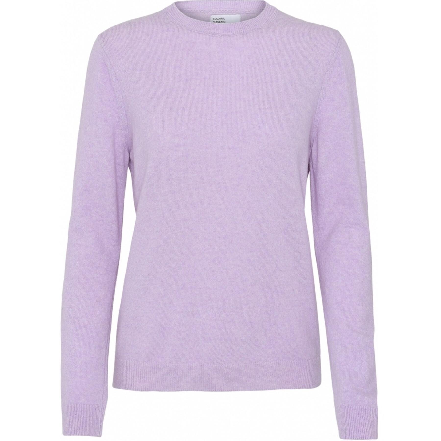 Women's wool round neck sweater Colorful Standard light merino soft lavender