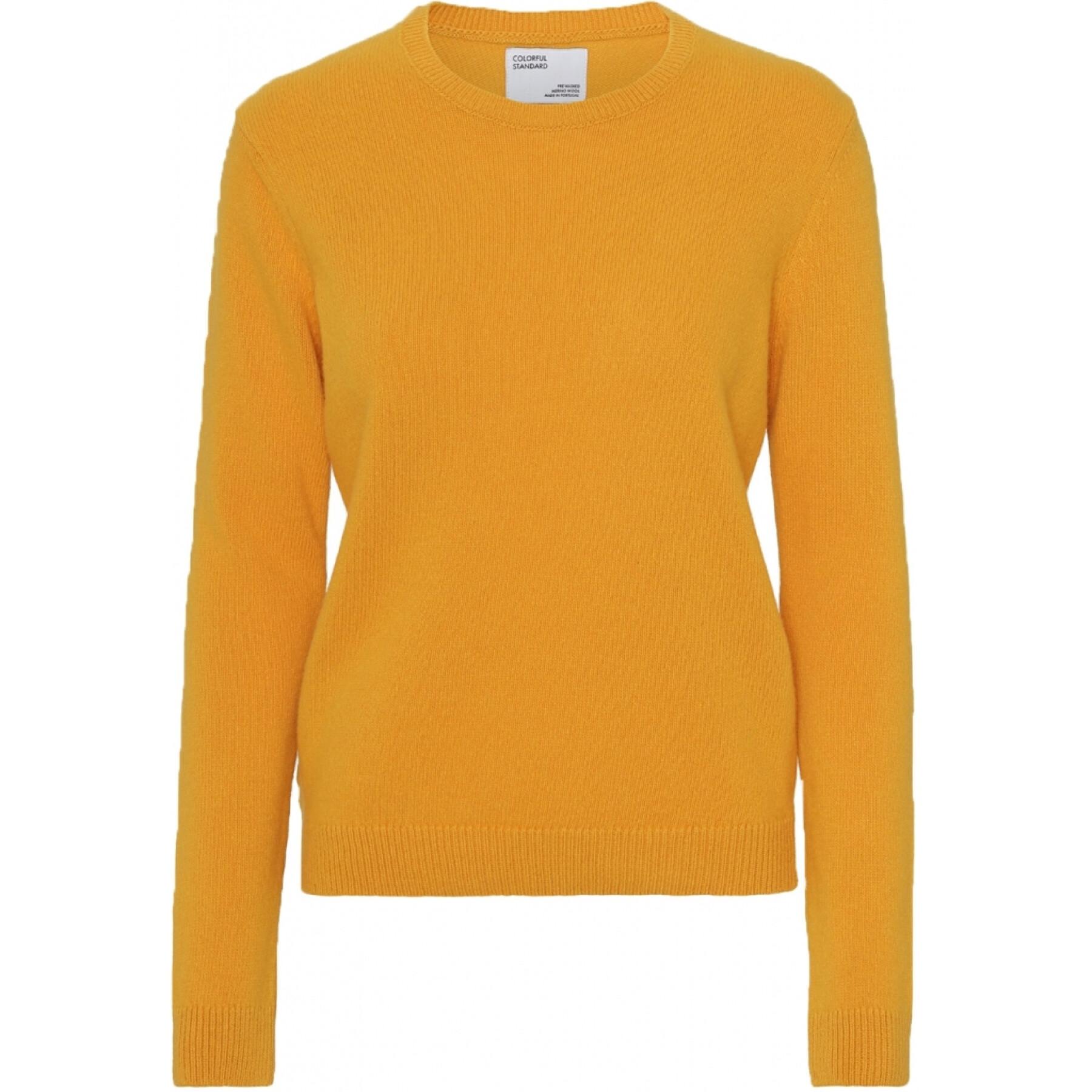 Women's wool round neck sweater Colorful Standard Classic Merino burned yellow