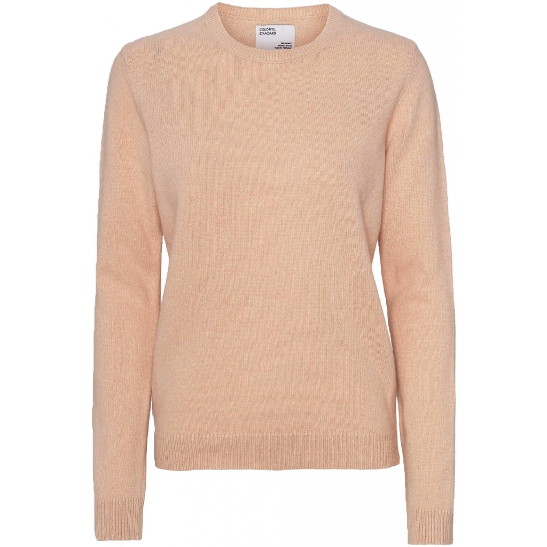 Women's wool round neck sweater Colorful Standard Classic Merino honey beige