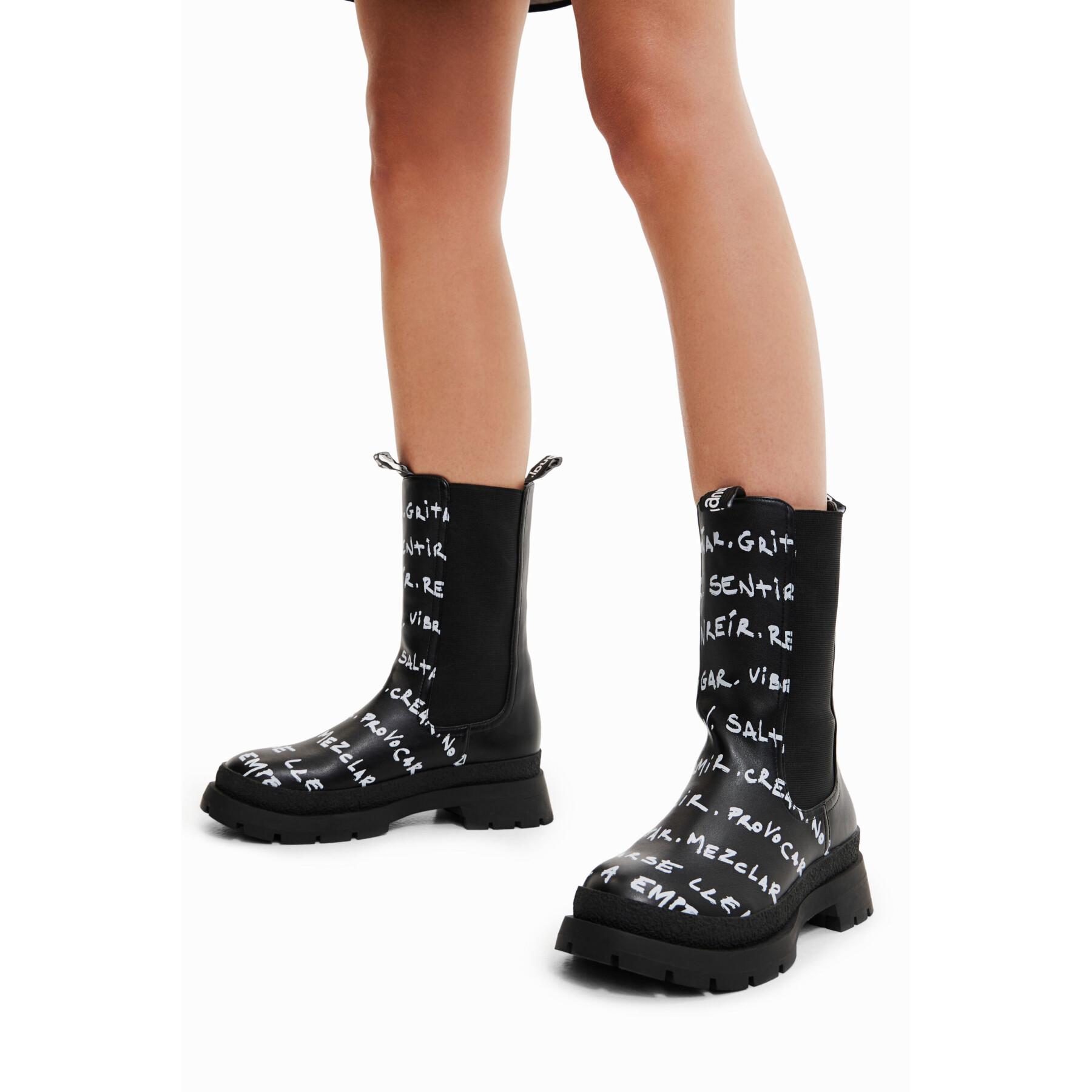 Women's boots Desigual Chelsea High Lettering