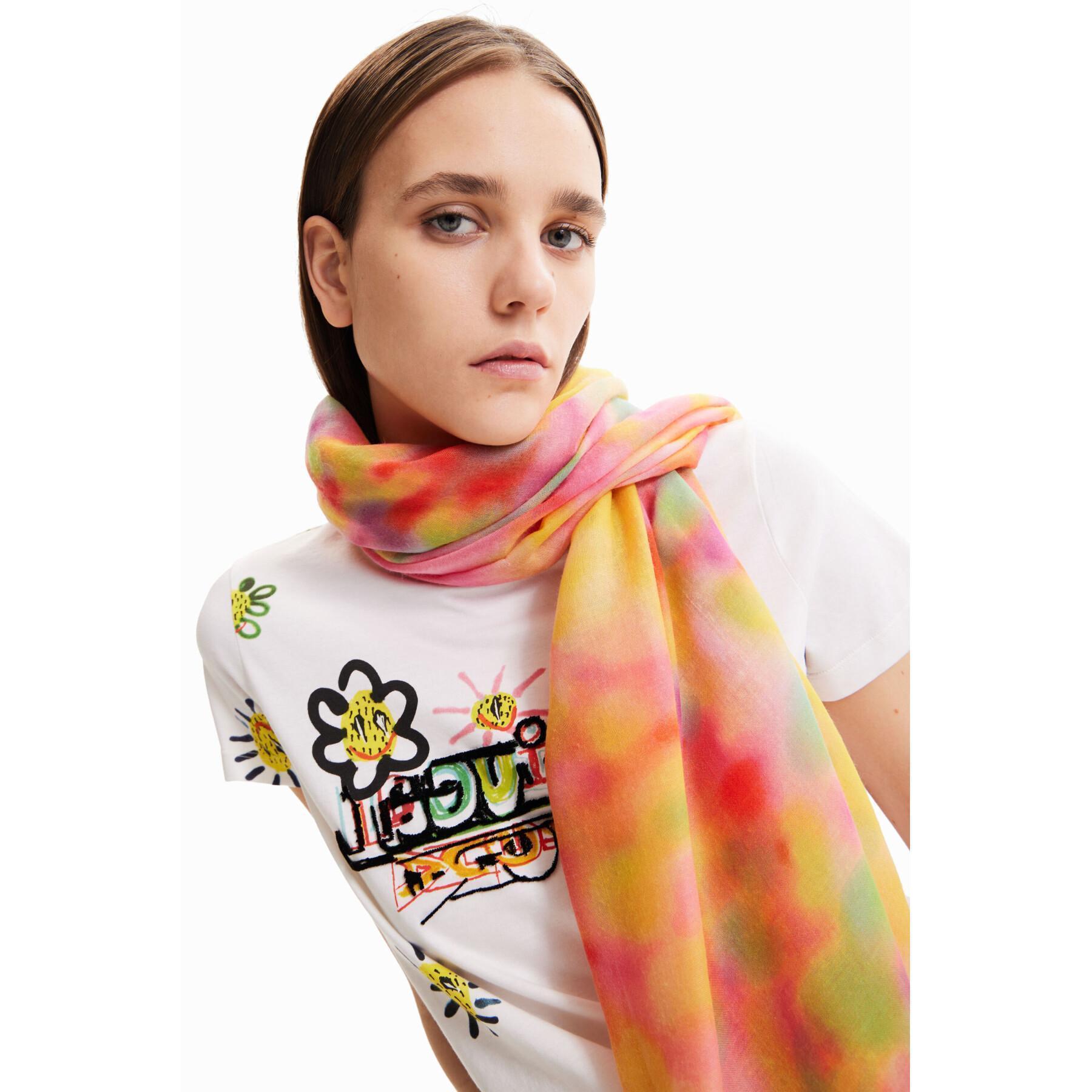 Rectangular scarf printed fuzzy woman Desigual