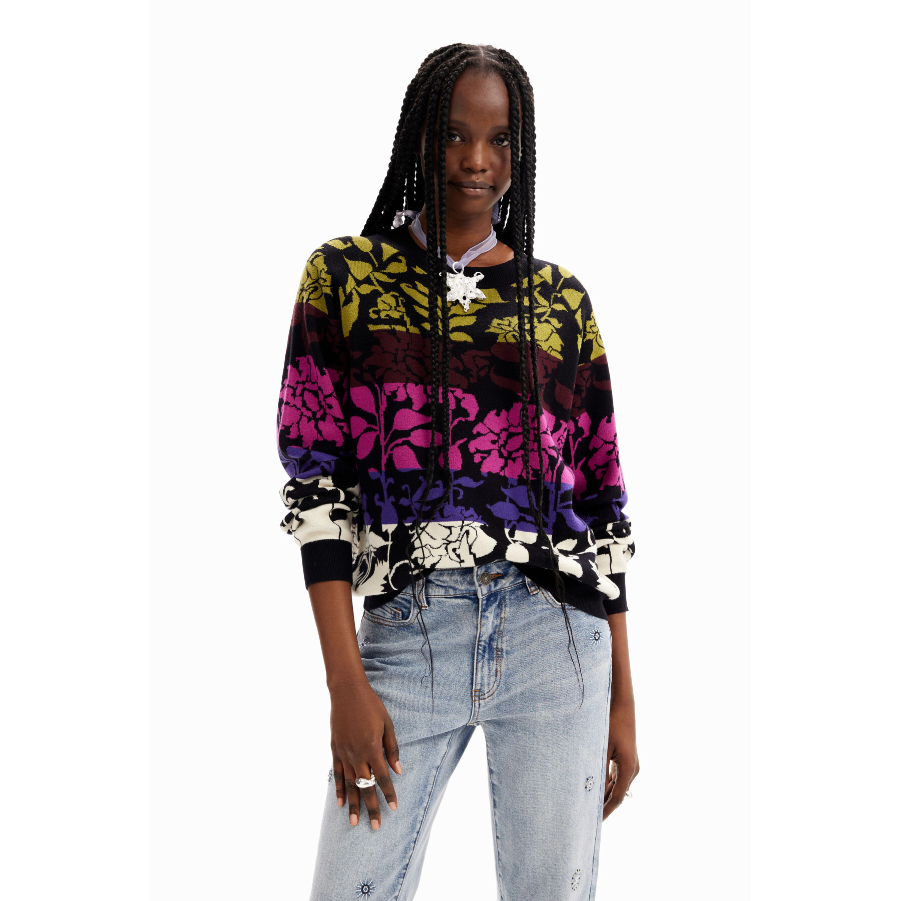 Women's floral jacquard sweater Desigual