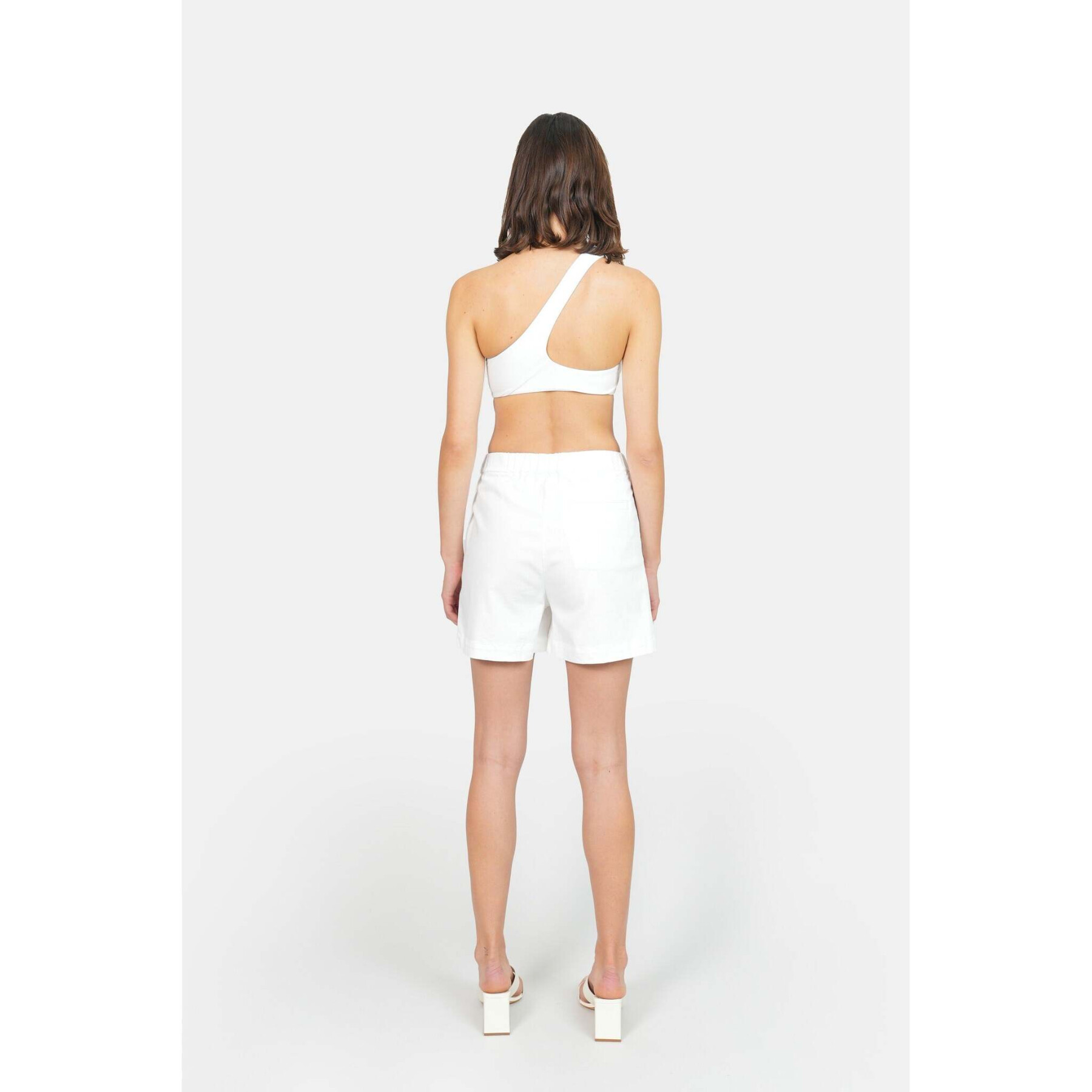Women's white stretch cotton shorts F.A.M. Paris Abby