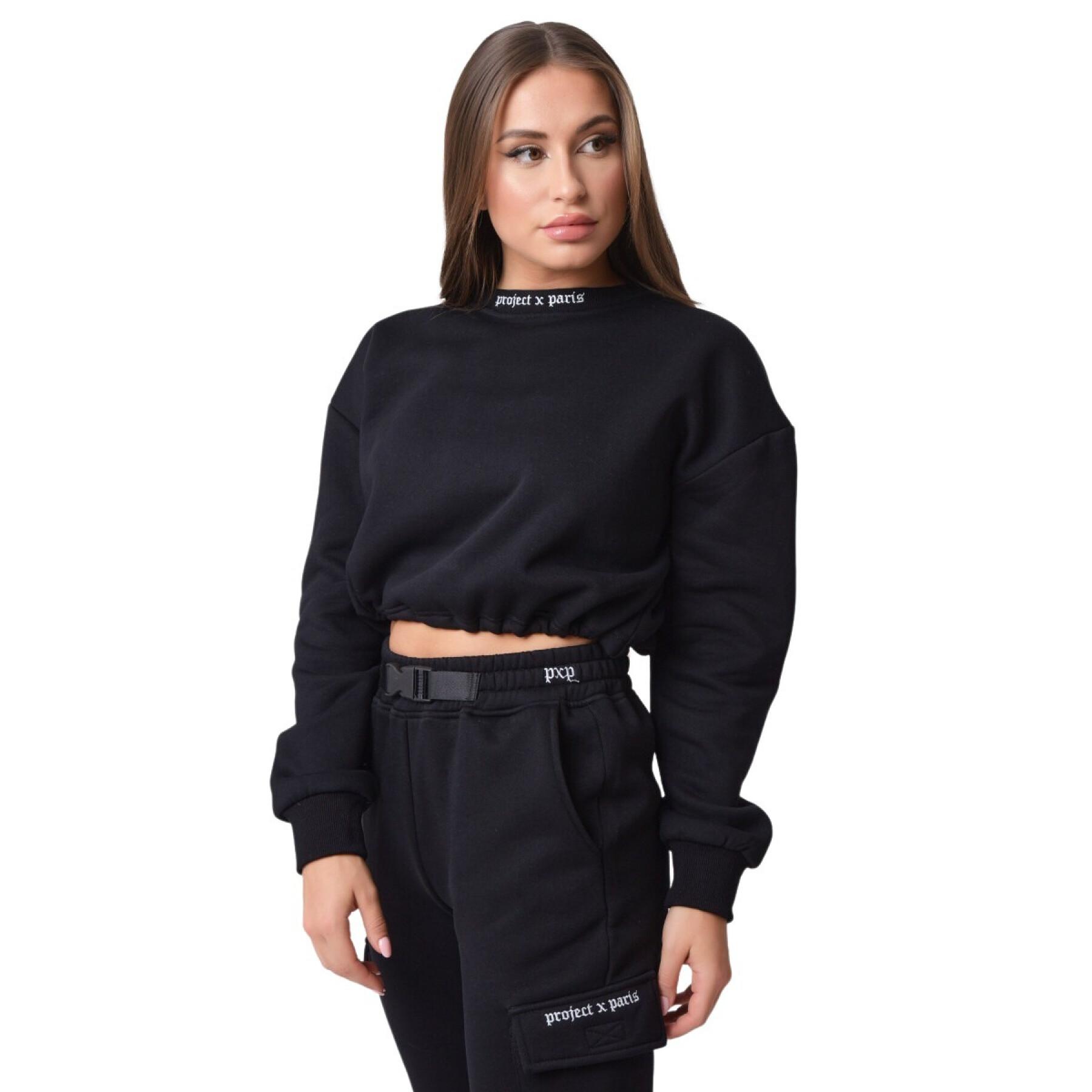 Short sweatshirt with gothic style collar for women Project X Paris