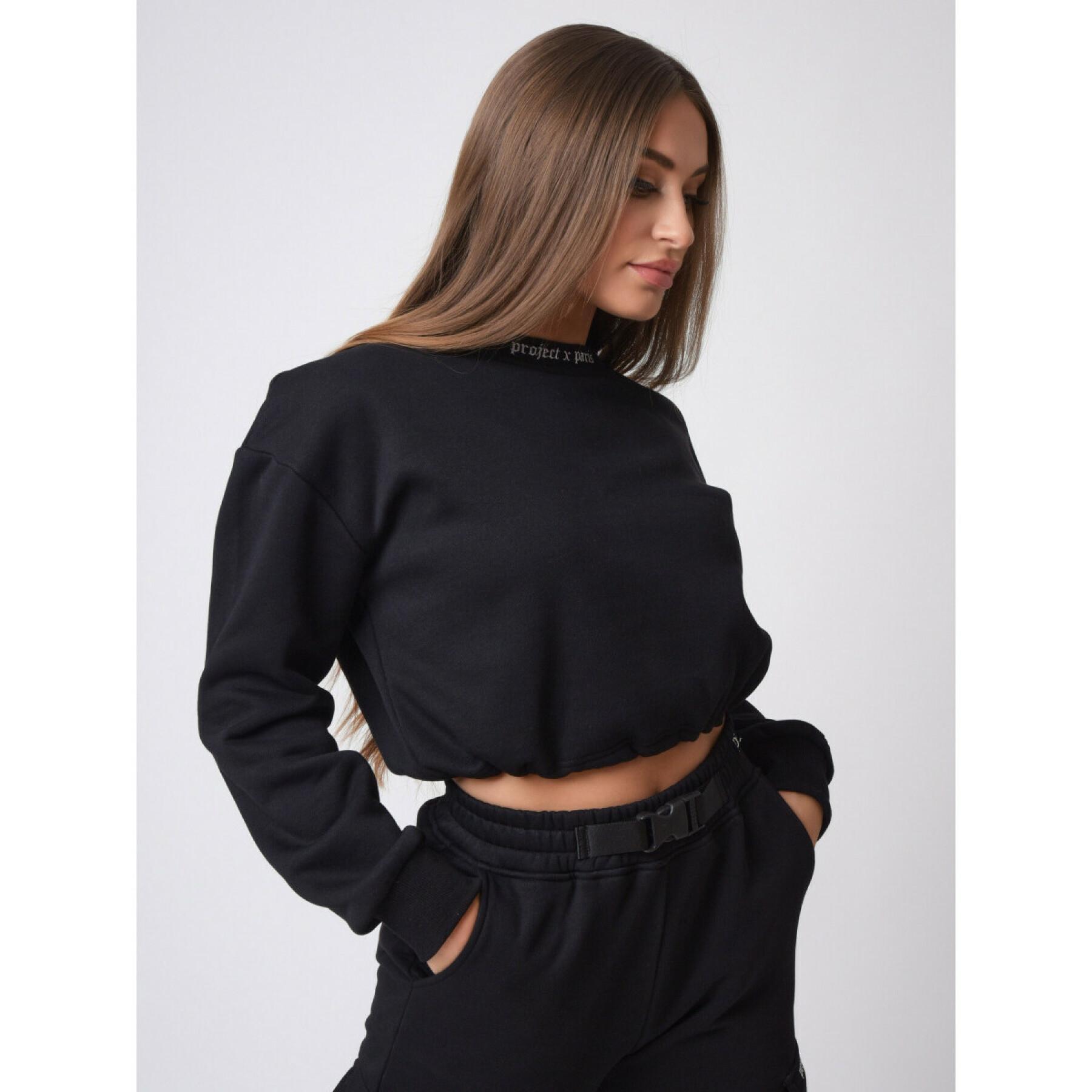Short sweatshirt with gothic style collar for women Project X Paris