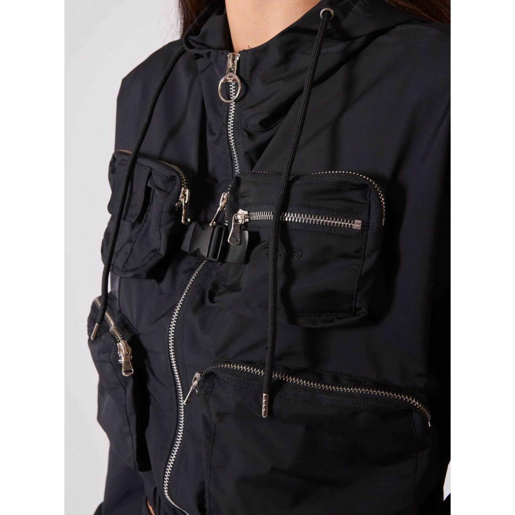 Hooded jacket with relief pockets for women Project X Paris