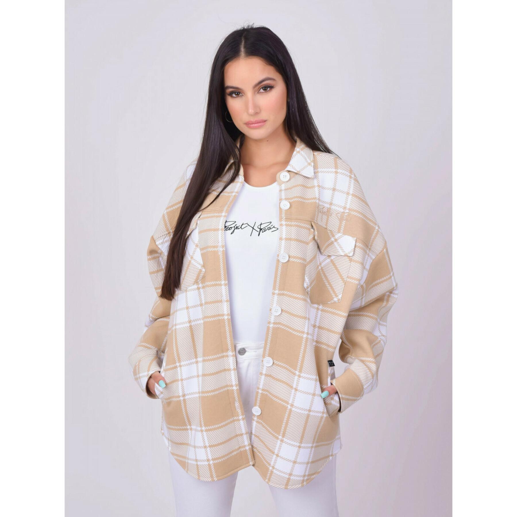 Women's two-tone checkered overshirt Project X Paris