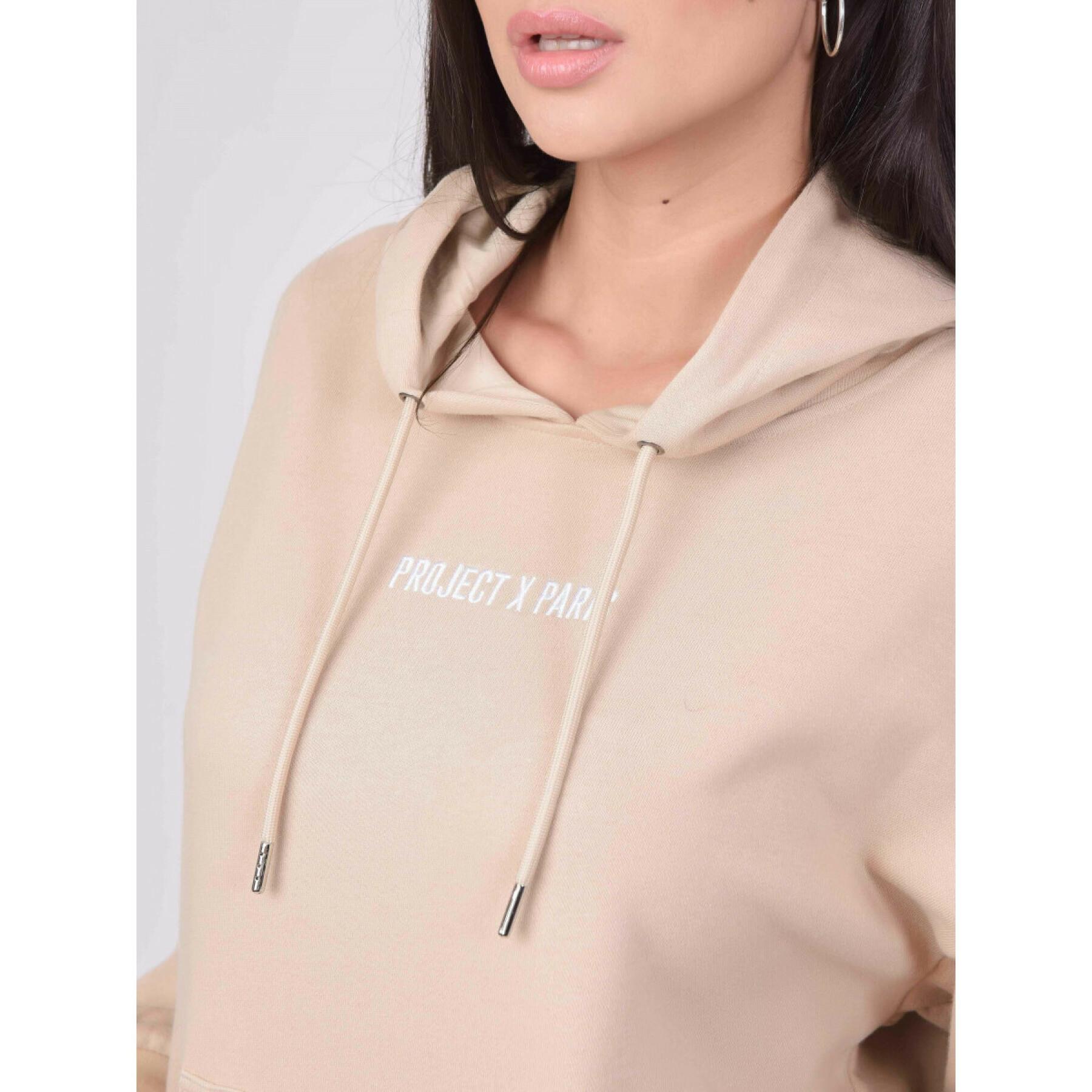 Basic hoodie with embroidered logo for women Project X Paris