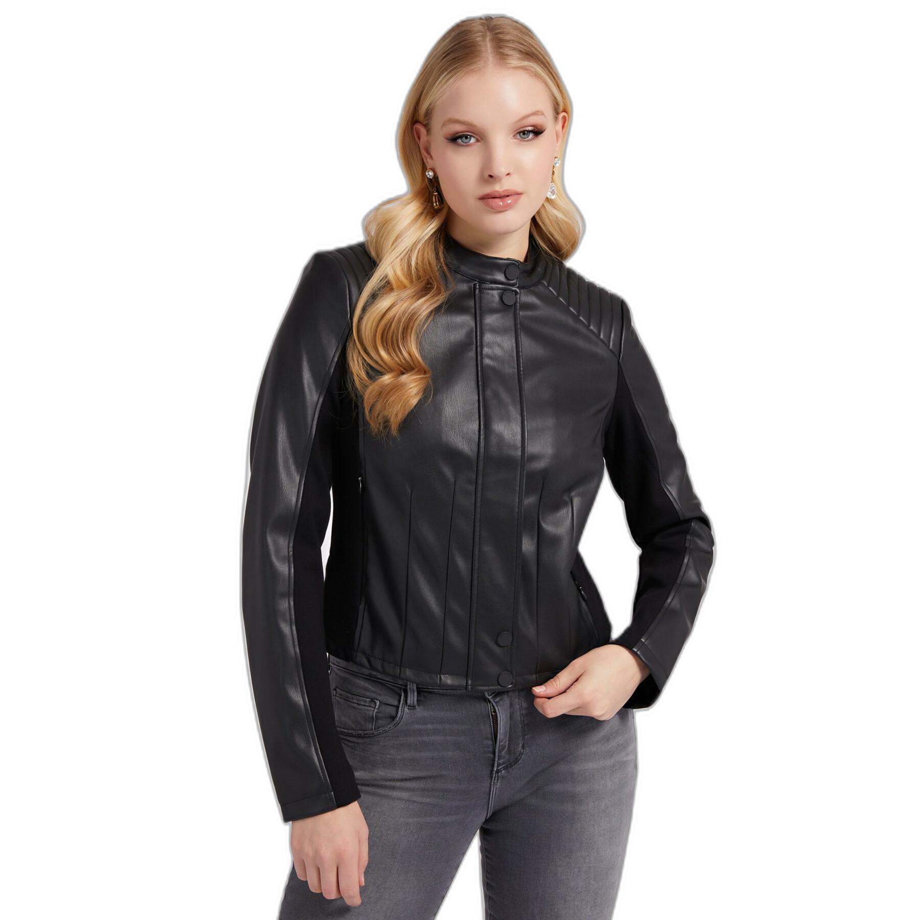 Leather jacket woman Guess New Fiammetta