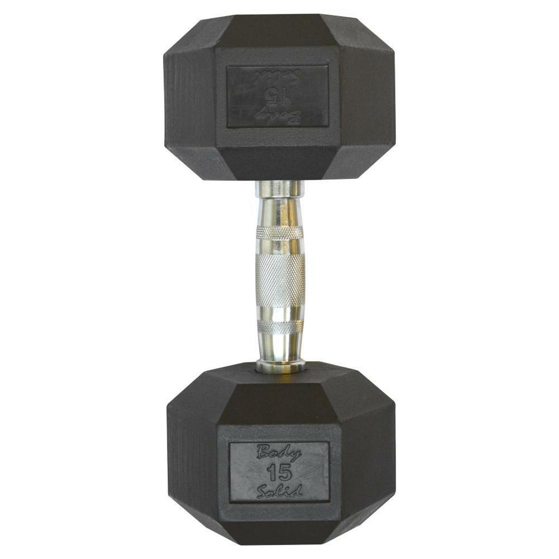 Pairs of Body-Solid Hexagonal rubber dumbbells2 kg