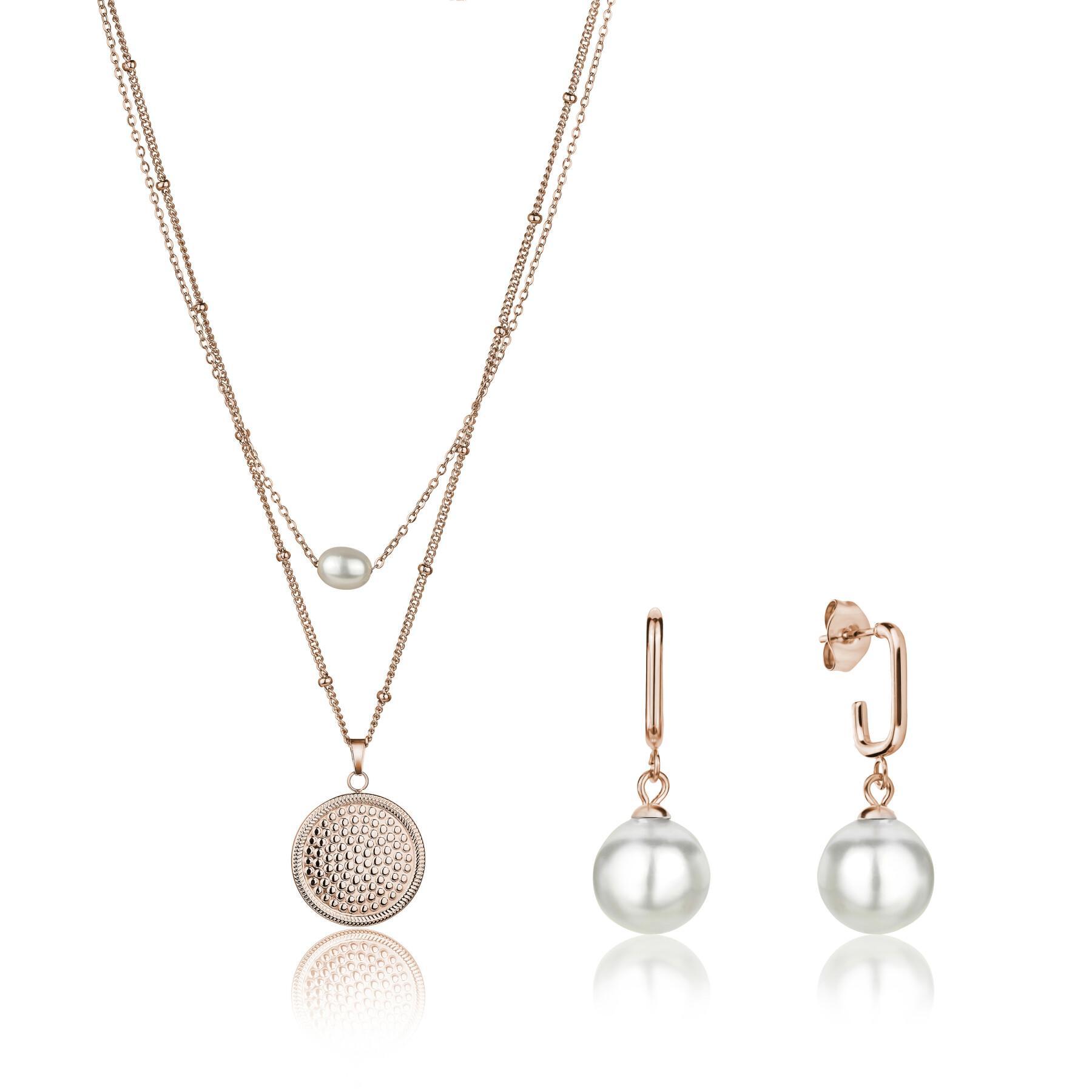Necklace, bracelet and earrings set Isabella Ford June Pearl