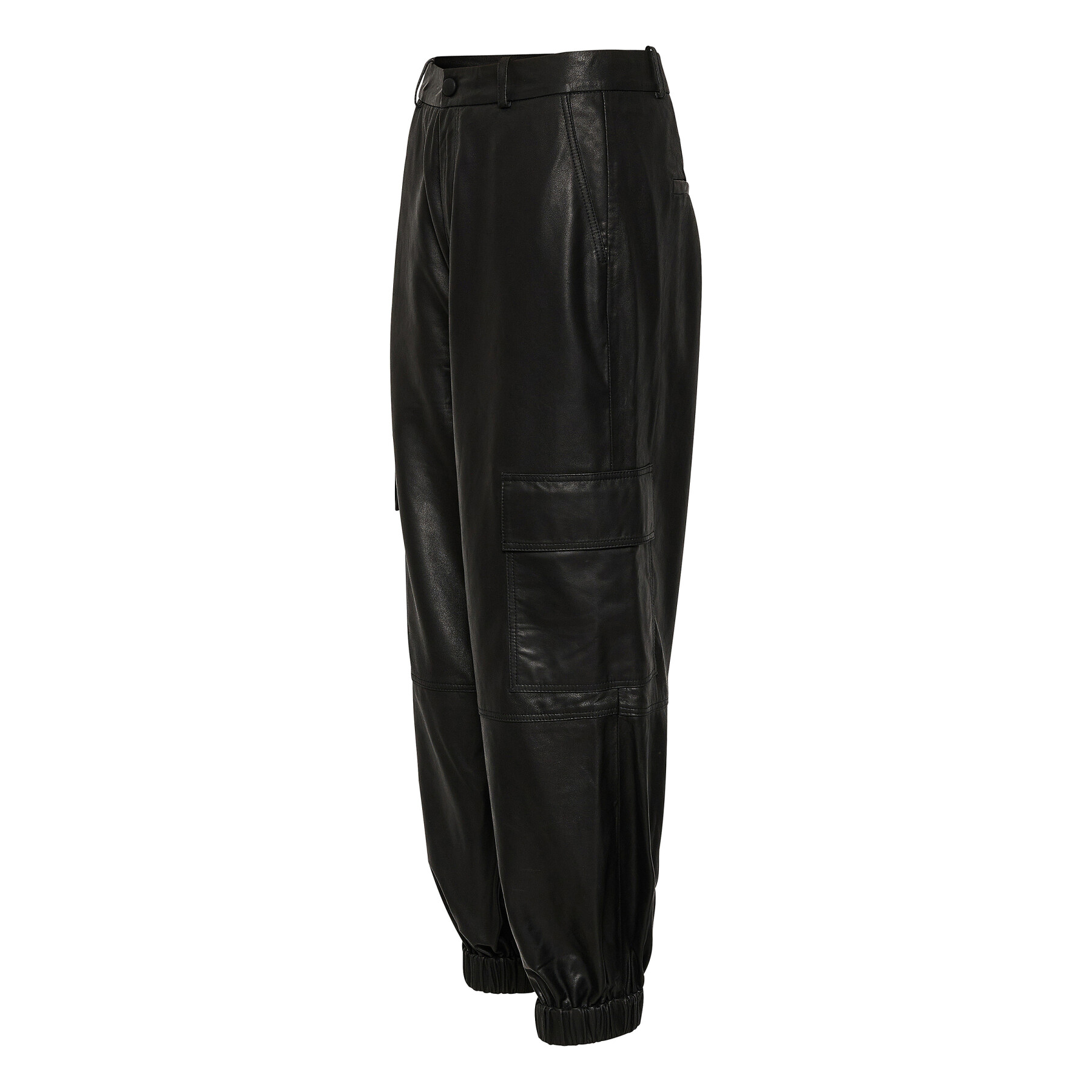 Women's leather cargo pants KAFFE Malene