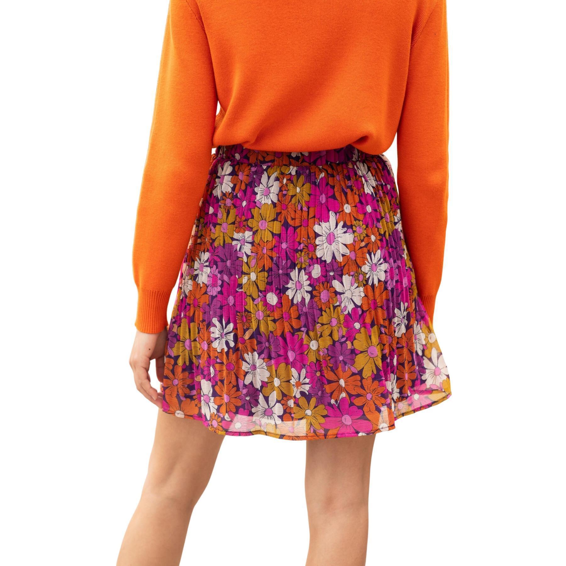 Pleated skirt with flowers pop woman La Petite Étoile Orea