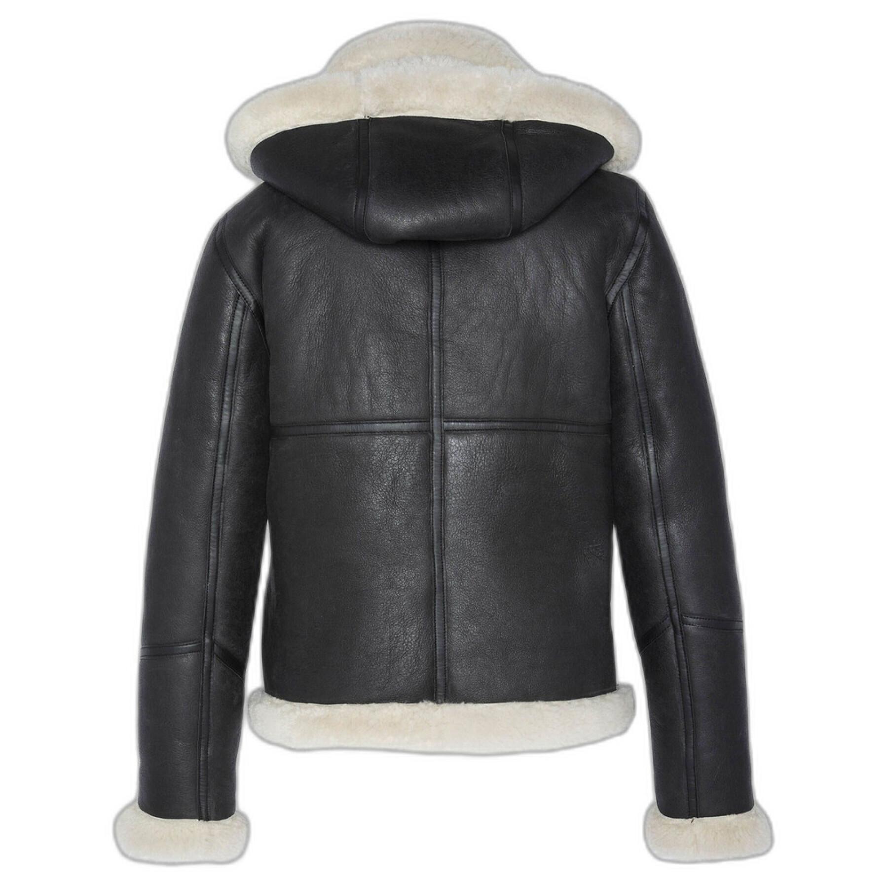 Removable hooded jacket for women Schott b-3
