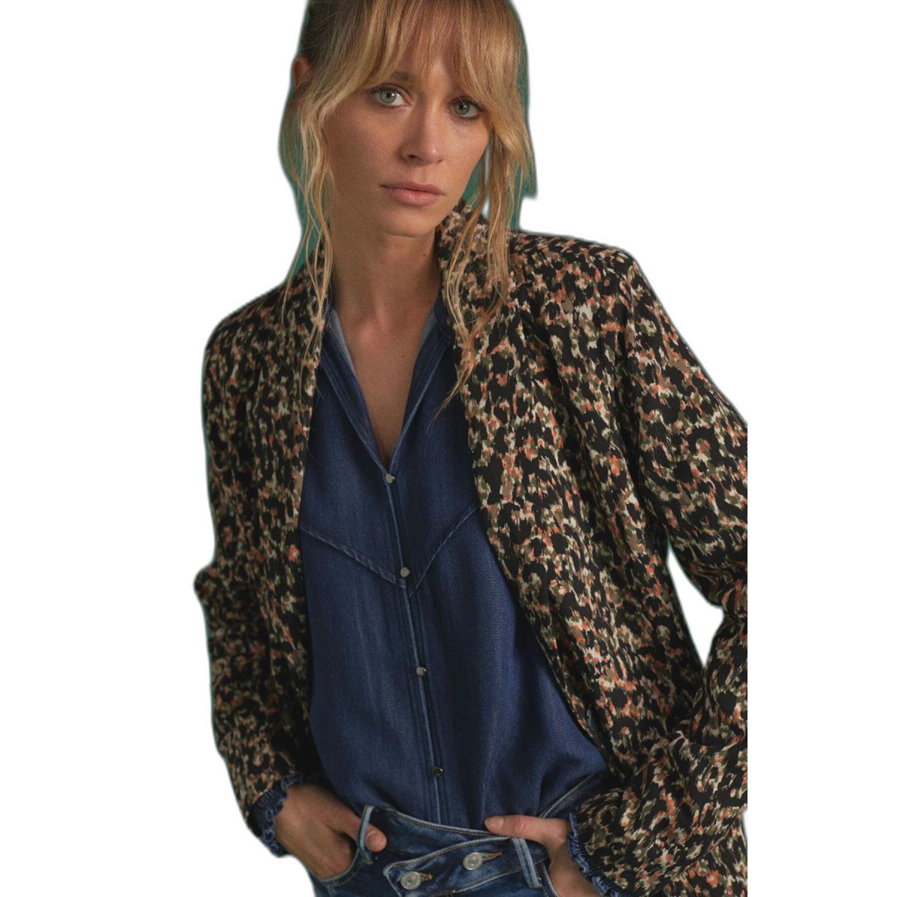 Leopard print blazer for women Le Temps des cerises Myrtle