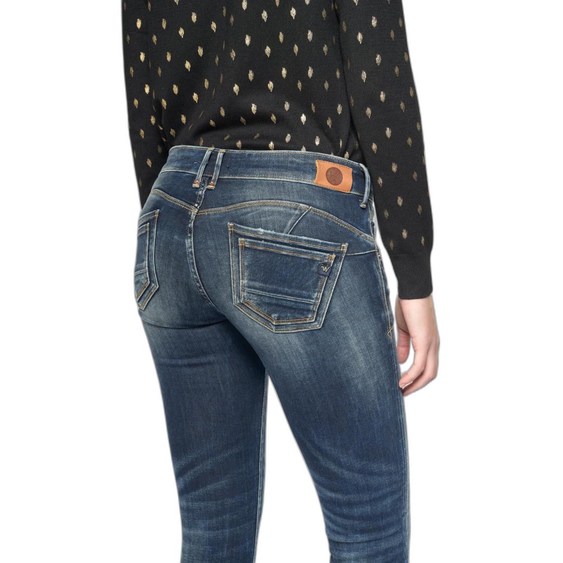 Women's high waist 7/8 jeans Le Temps des cerises Sib Pulp Destroy N°2