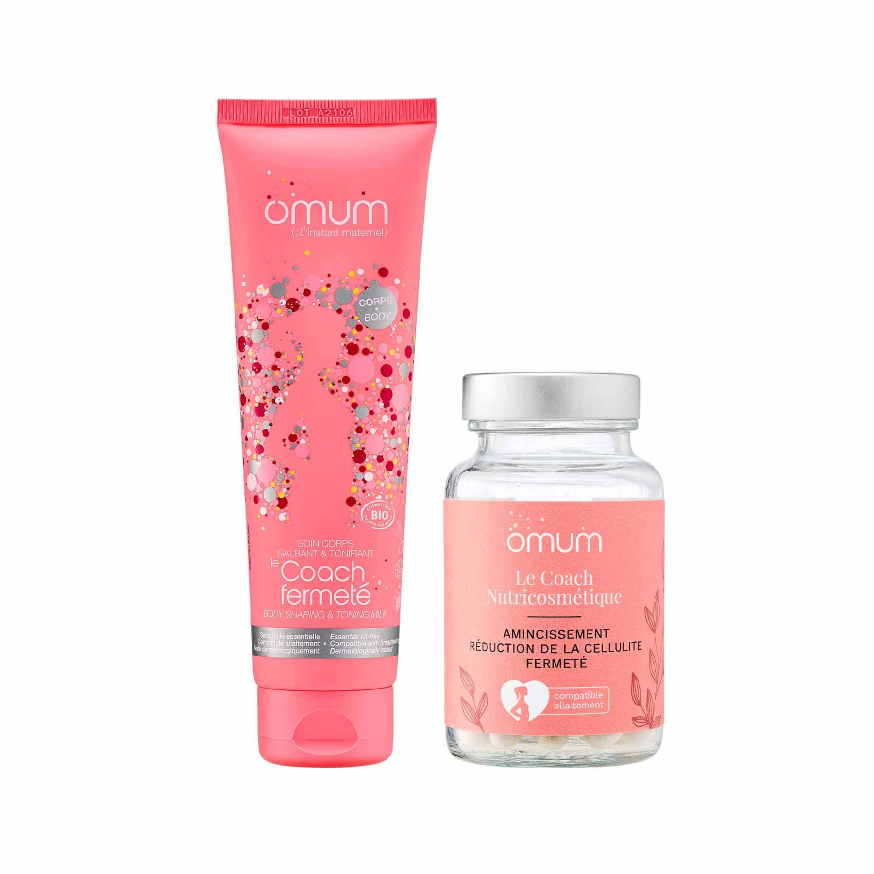 in et out women's slimming and firming care set - duo shaping and toning care + slimming, cellulite and firming food supplement Omum