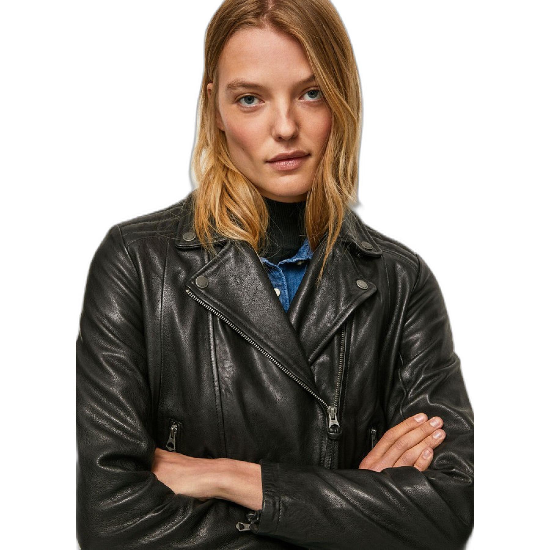 Leather jacket woman Pepe Jeans Aretha