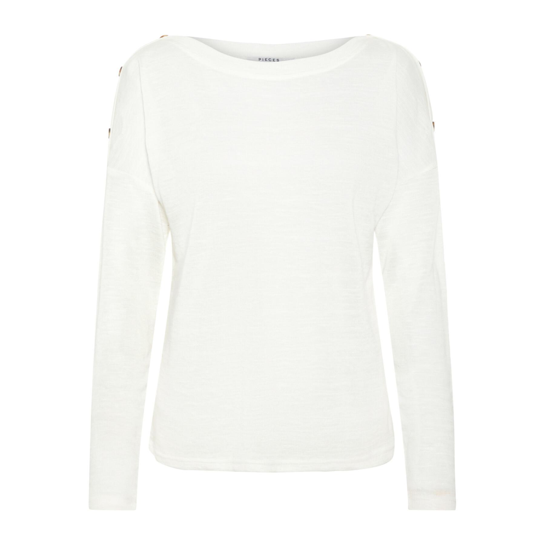 Women's long-sleeved t-shirt with o-neck Pieces Nollie