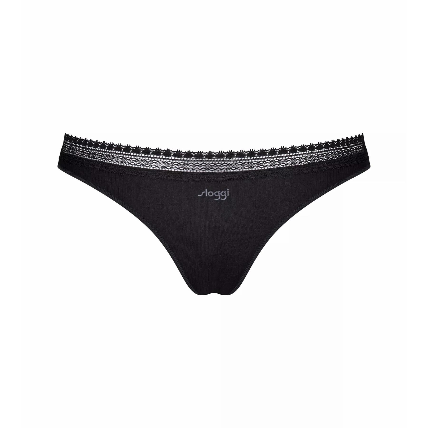 Set of 2 Brazilian panties for women Sloggi Go Ribbed