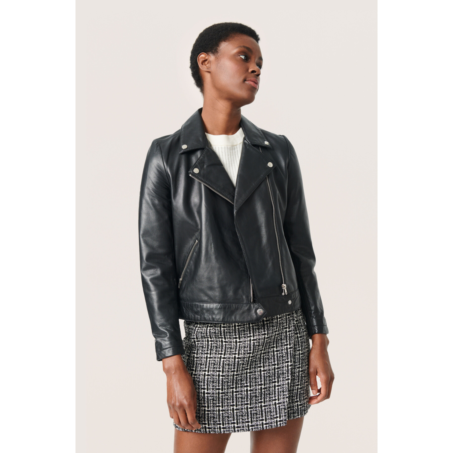 Women's long-sleeved leather jacket Soaked in Luxury Maeve