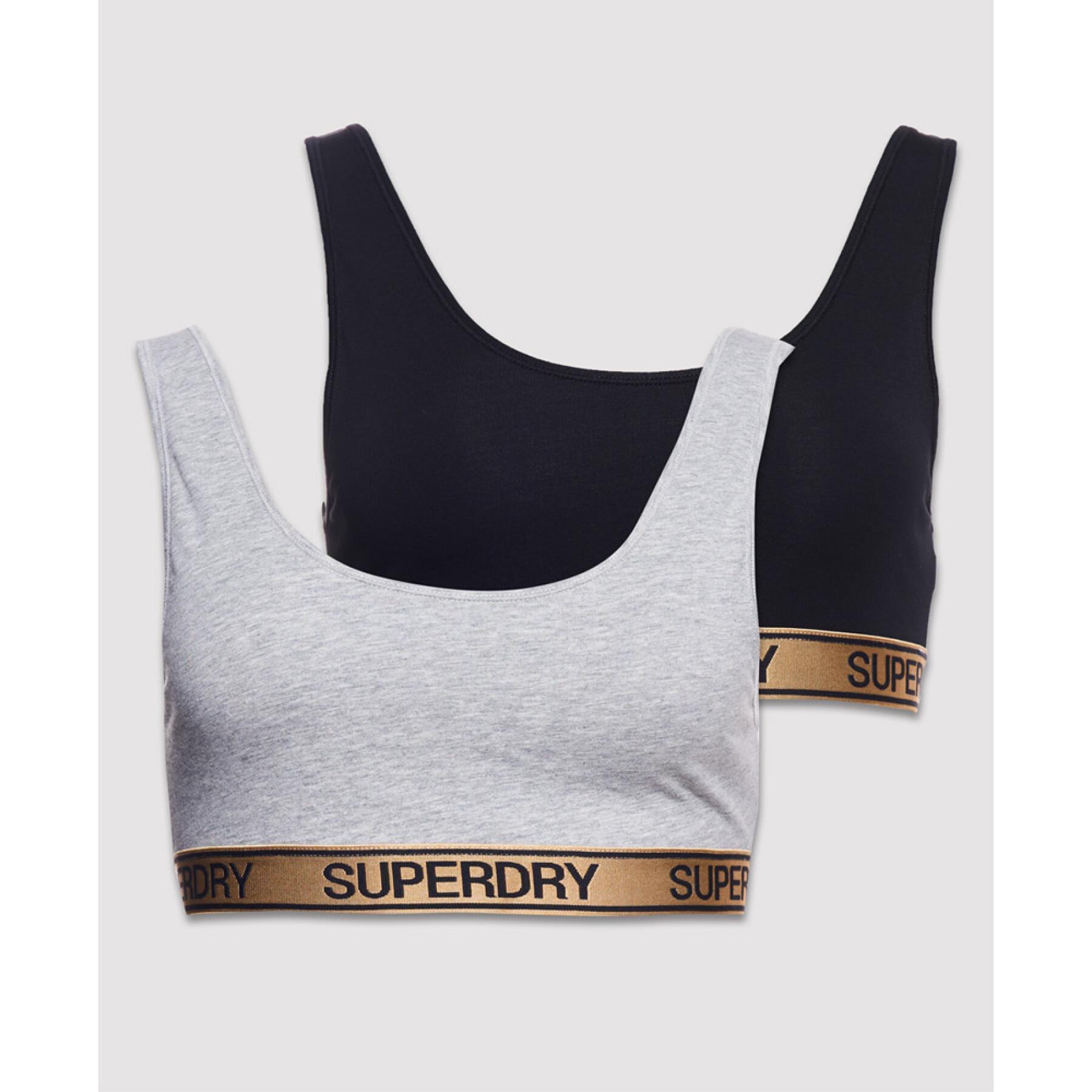 Women's organic cotton bra Superdry Grace Super (x2)
