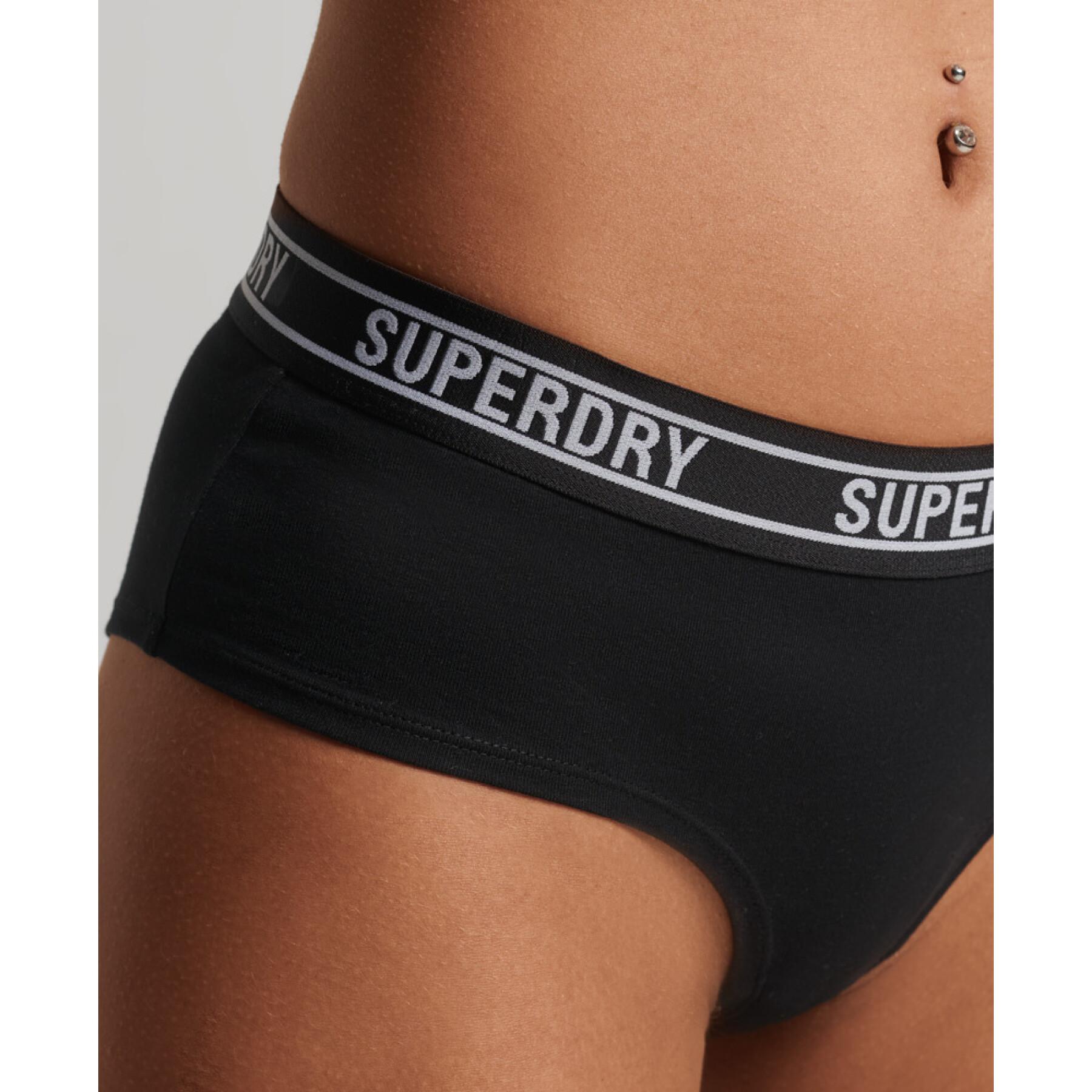 Organic cotton low waist underwear for women Superdry Multi Logo