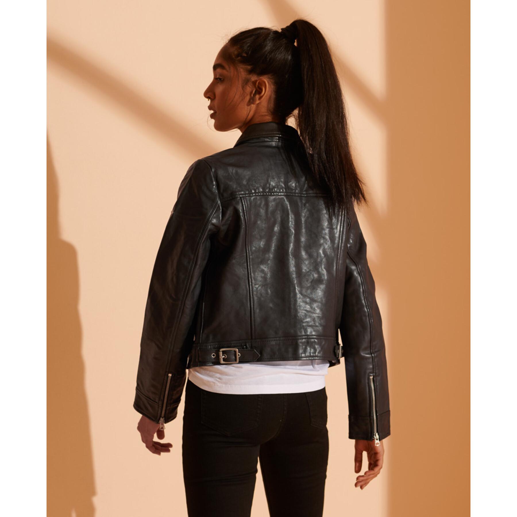 Leather jacket woman Superdry Down Town