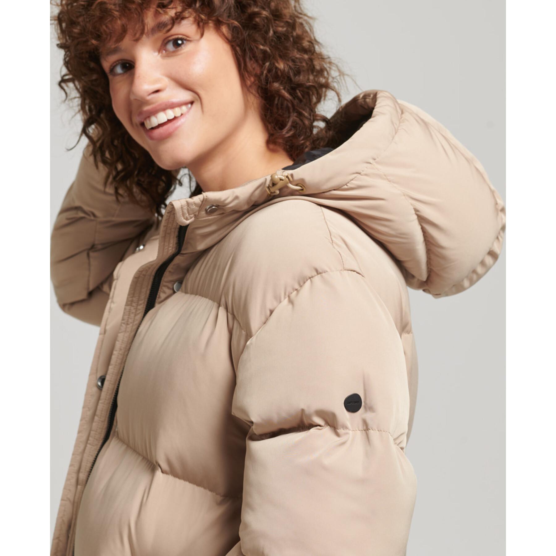 Long Hooded  Puffer Jacket for women Superdry