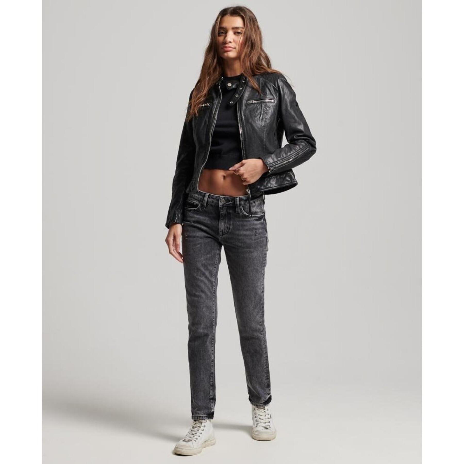 Women's tailored leather jacket Superdry Racer