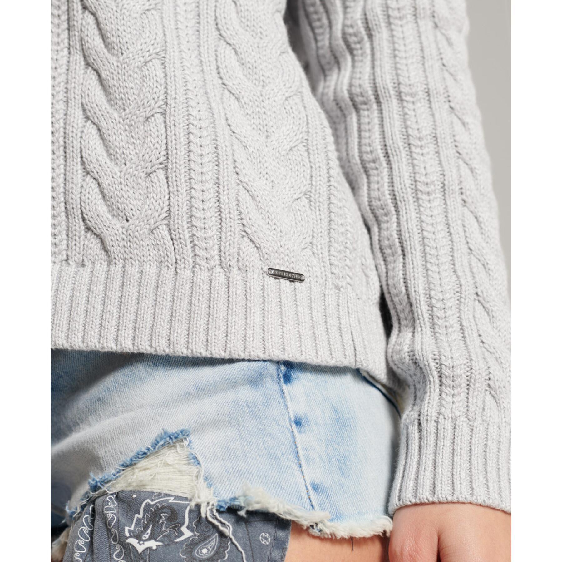 Women's drop-shoulder cable knit sweater Superdry